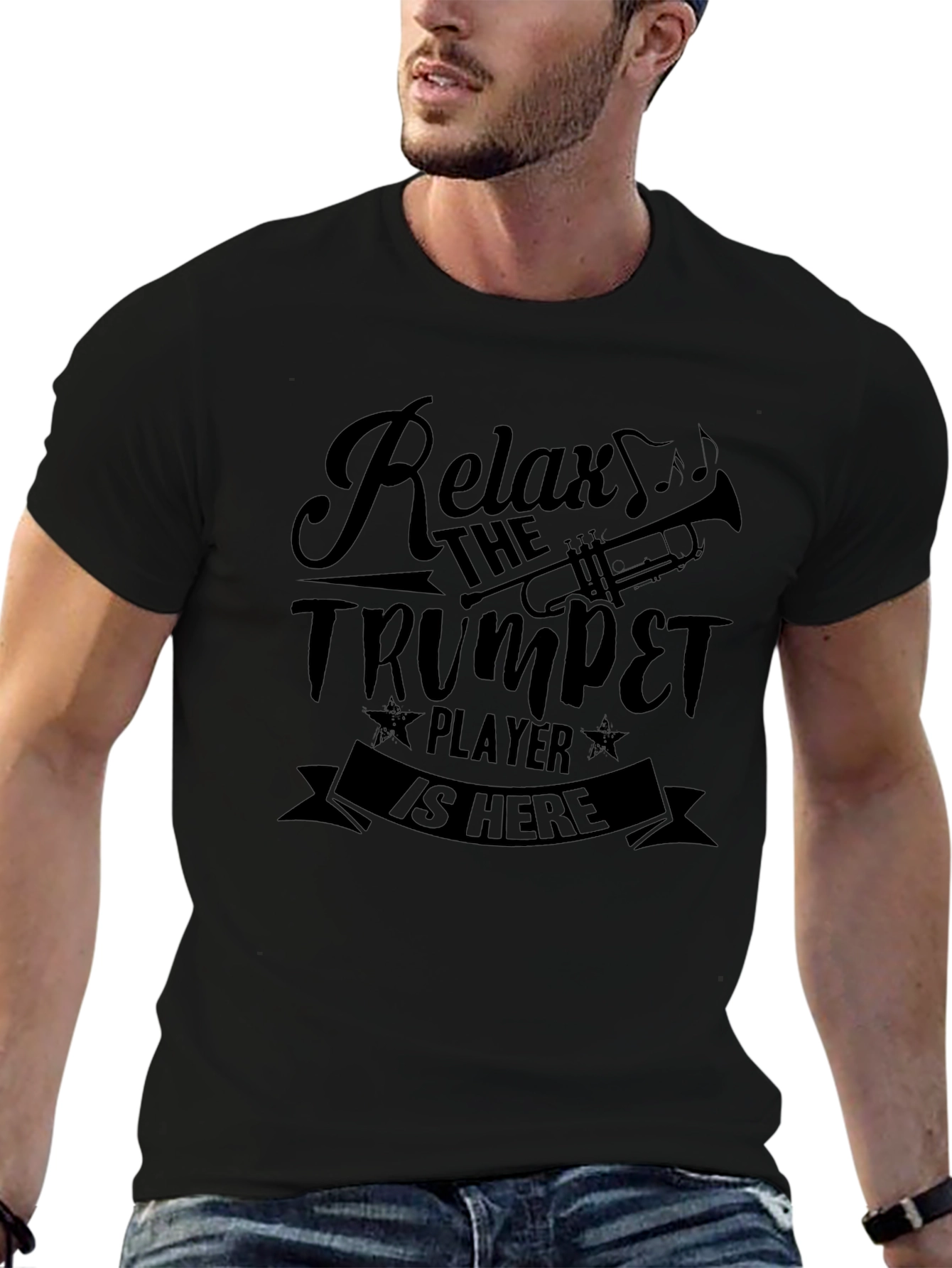 Relax Trumpet Player T-Shirt - Black Musician Tee