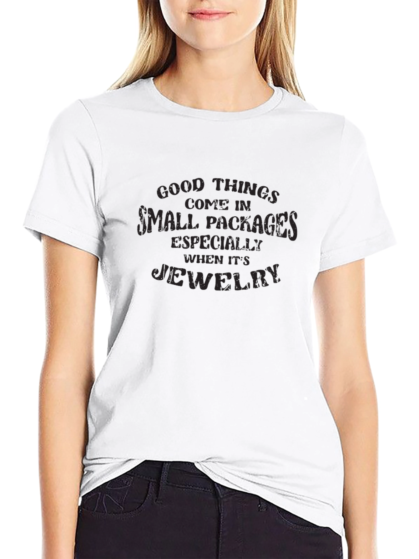 Good Things Small Packages Jewelry Black T-Shirt