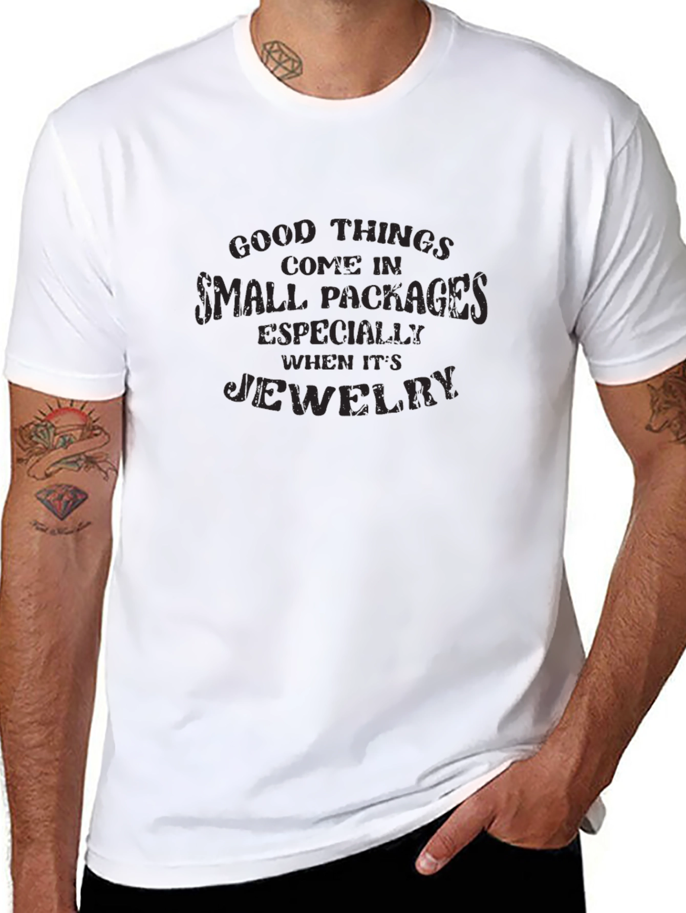 Good Things Small Packages Jewelry Black T-Shirt