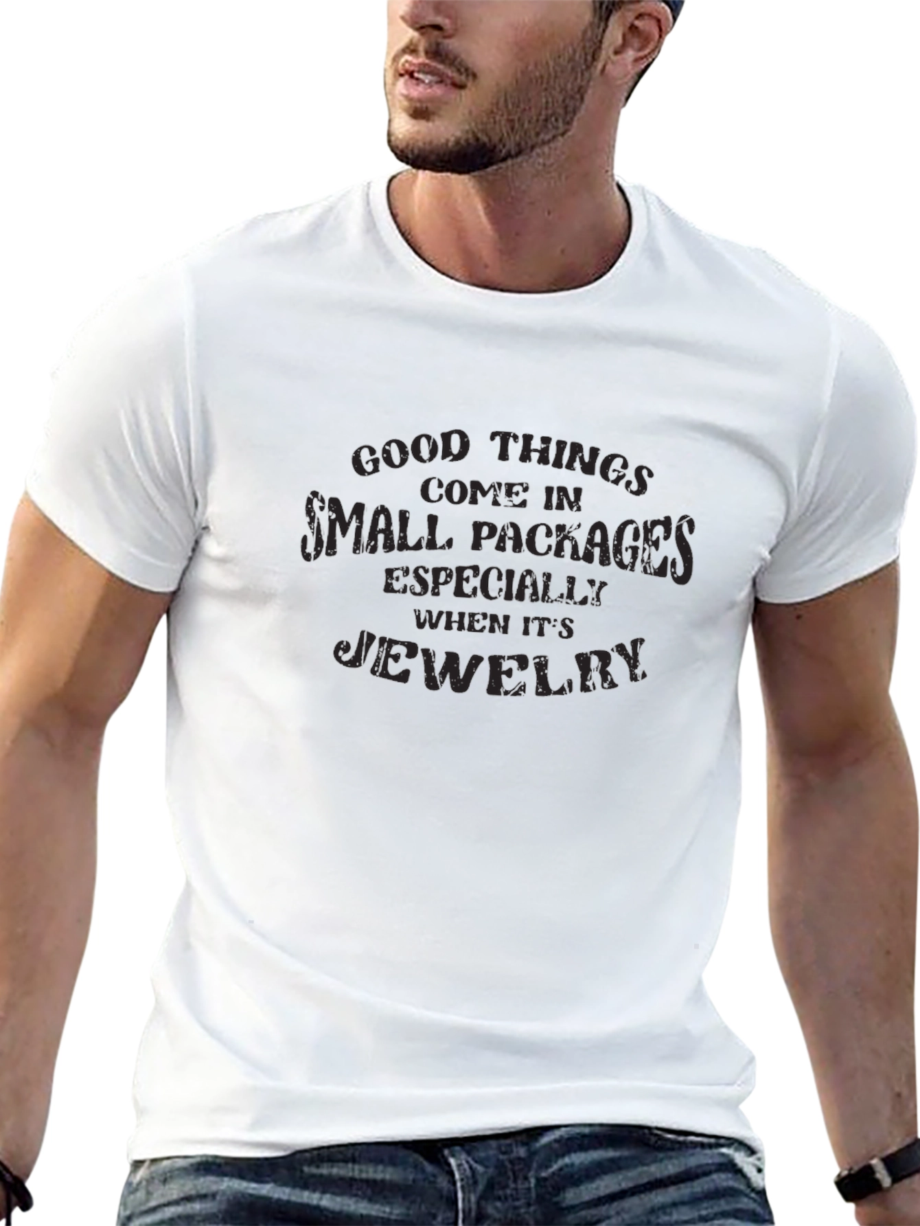 Good Things Small Packages Jewelry Black T-Shirt