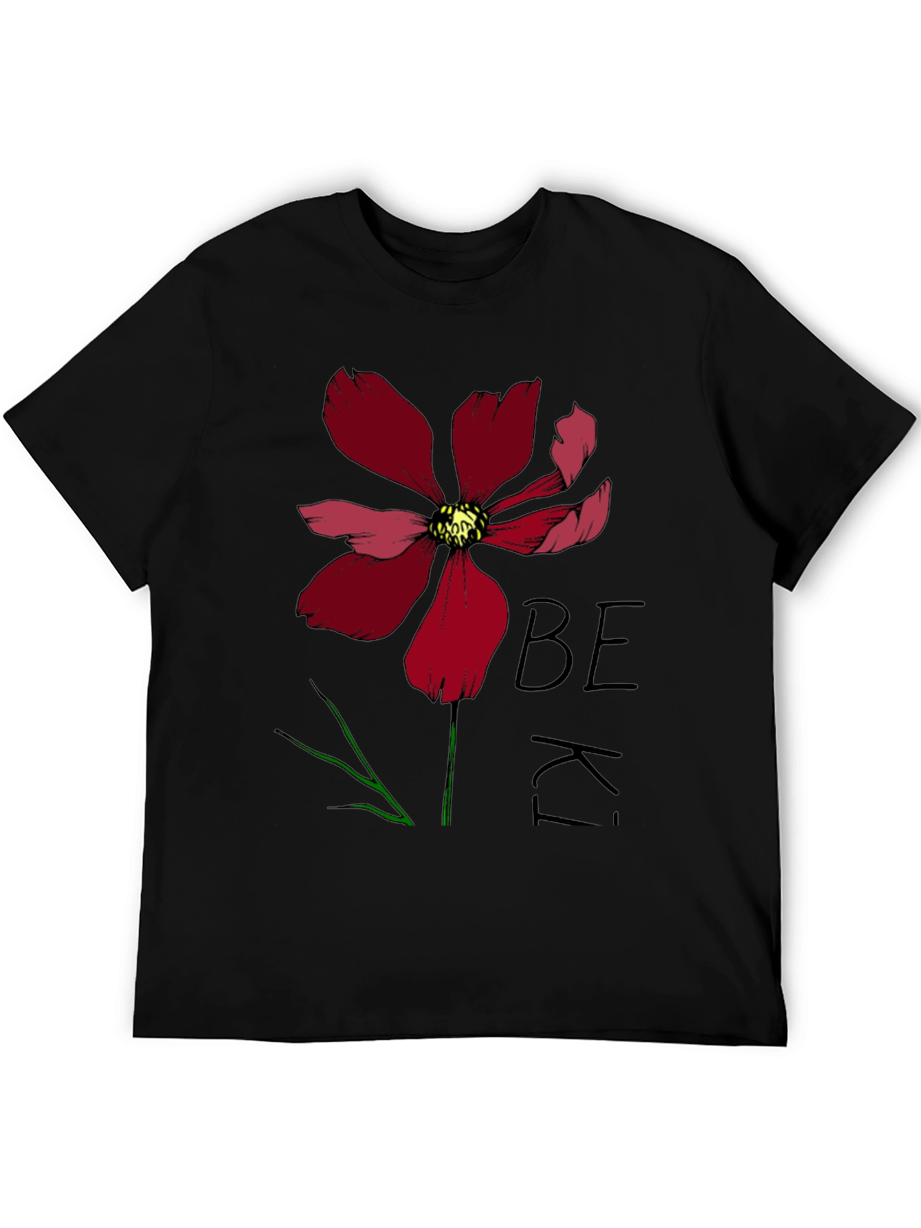 Be Kind Flower Graphic Tee - Black