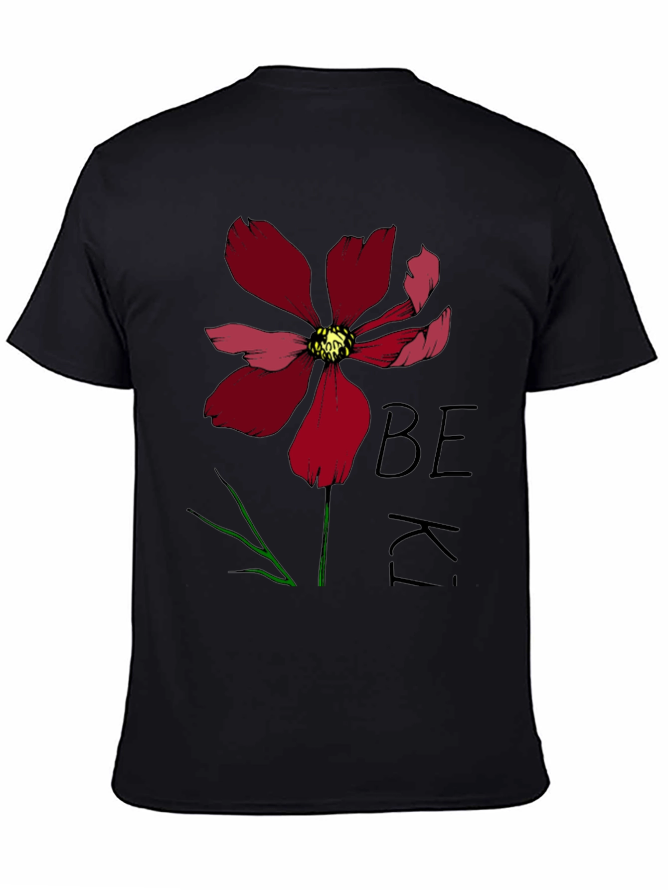 Be Kind Flower Graphic Tee - Black