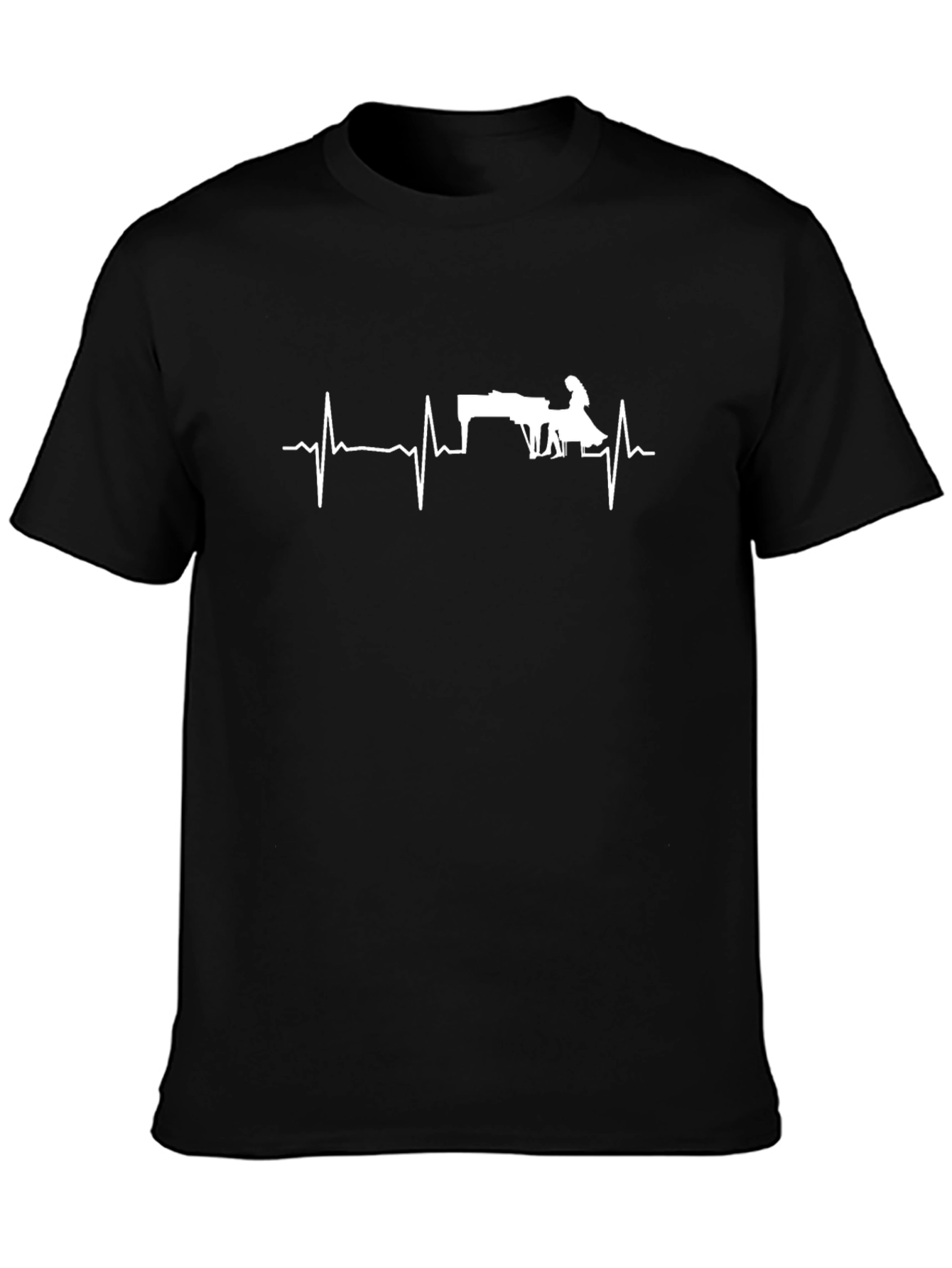 Piano Heartbeat T-Shirt - Musician Gift