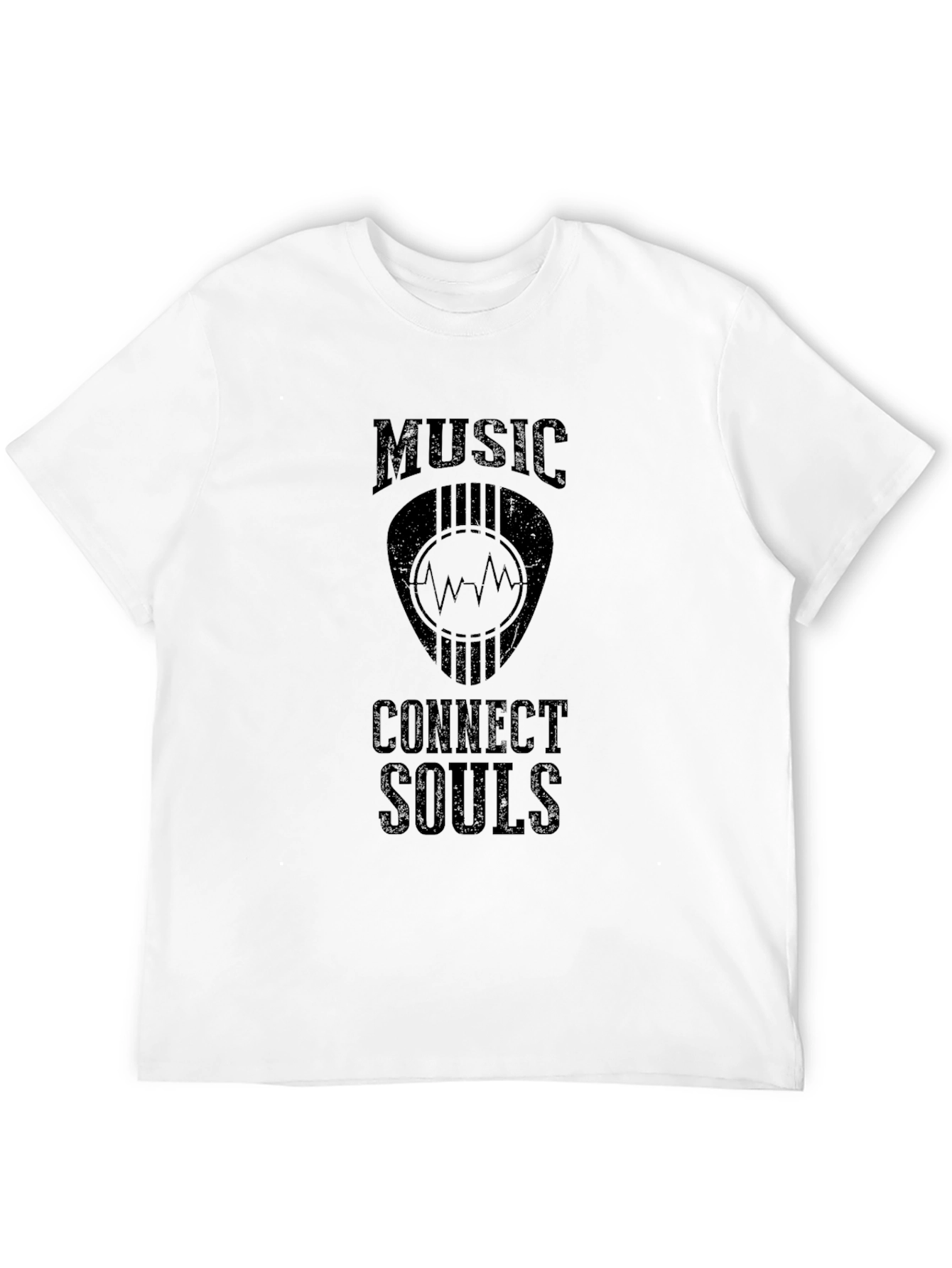 Music Connects Souls Graphic Tee - Black Cotton T-Shirt