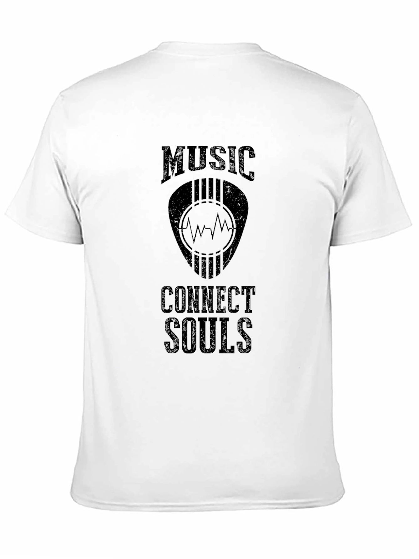 Music Connects Souls Graphic Tee - Black Cotton T-Shirt