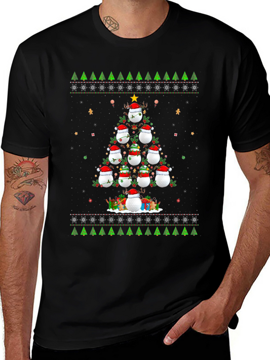 Golf Ball Christmas Tree Graphic Tee