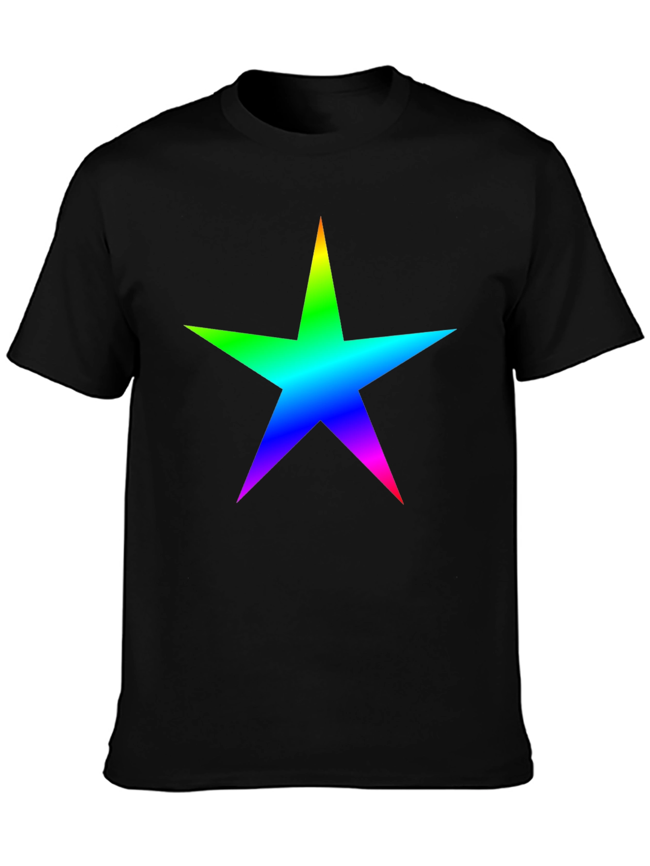 Rainbow Star Graphic Black T-Shirt