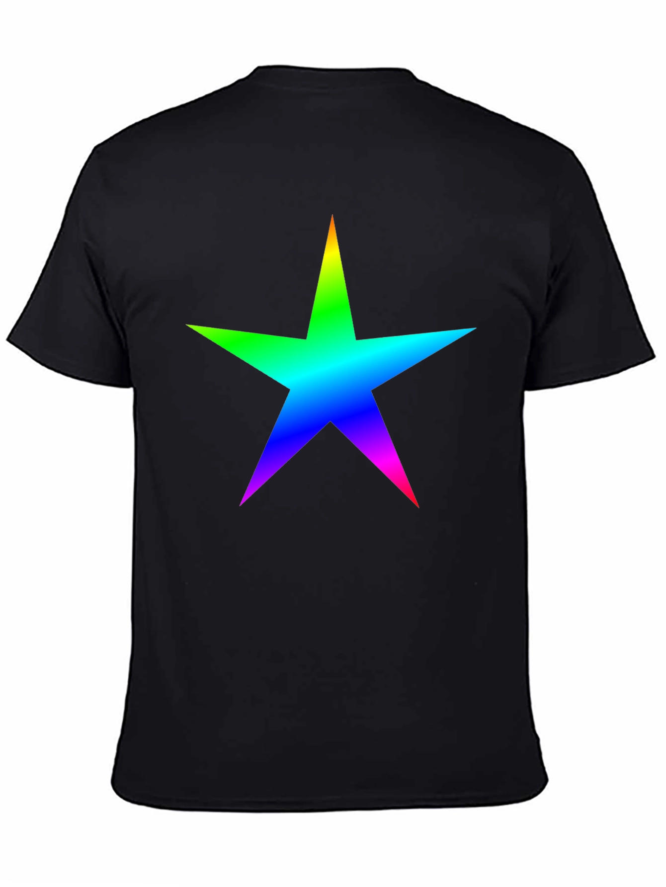Rainbow Star Graphic Black T-Shirt