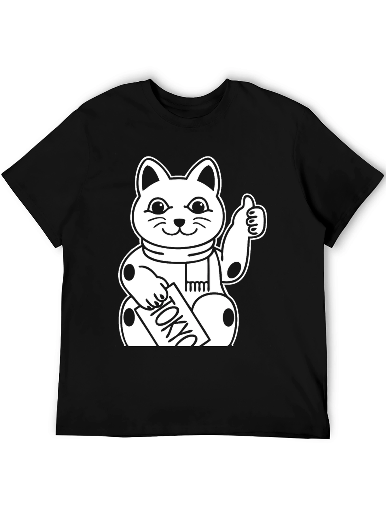 Lucky Cat Tokyo T-Shirt - Black Cotton Graphic Tee