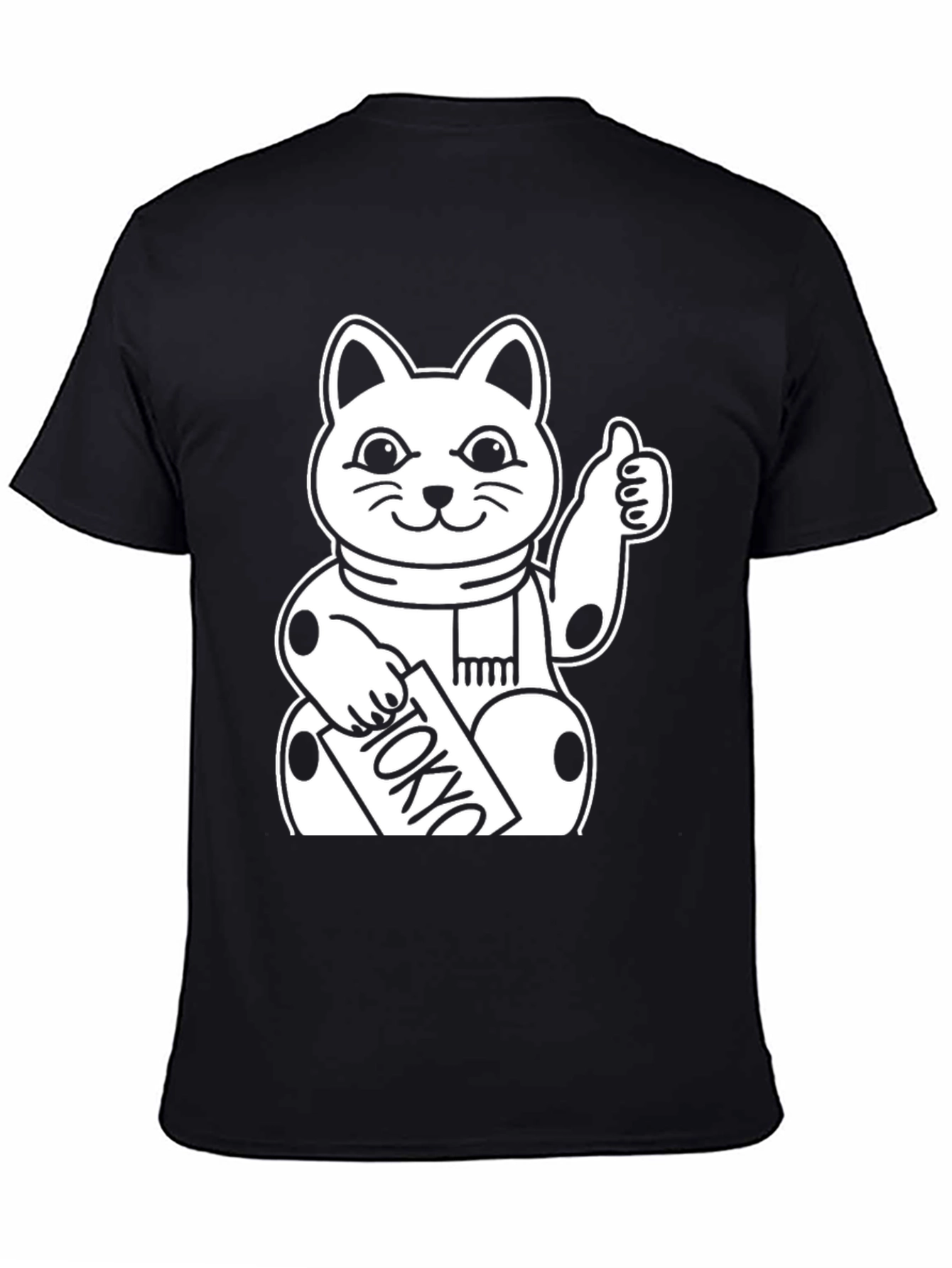 Lucky Cat Tokyo T-Shirt - Black Cotton Graphic Tee