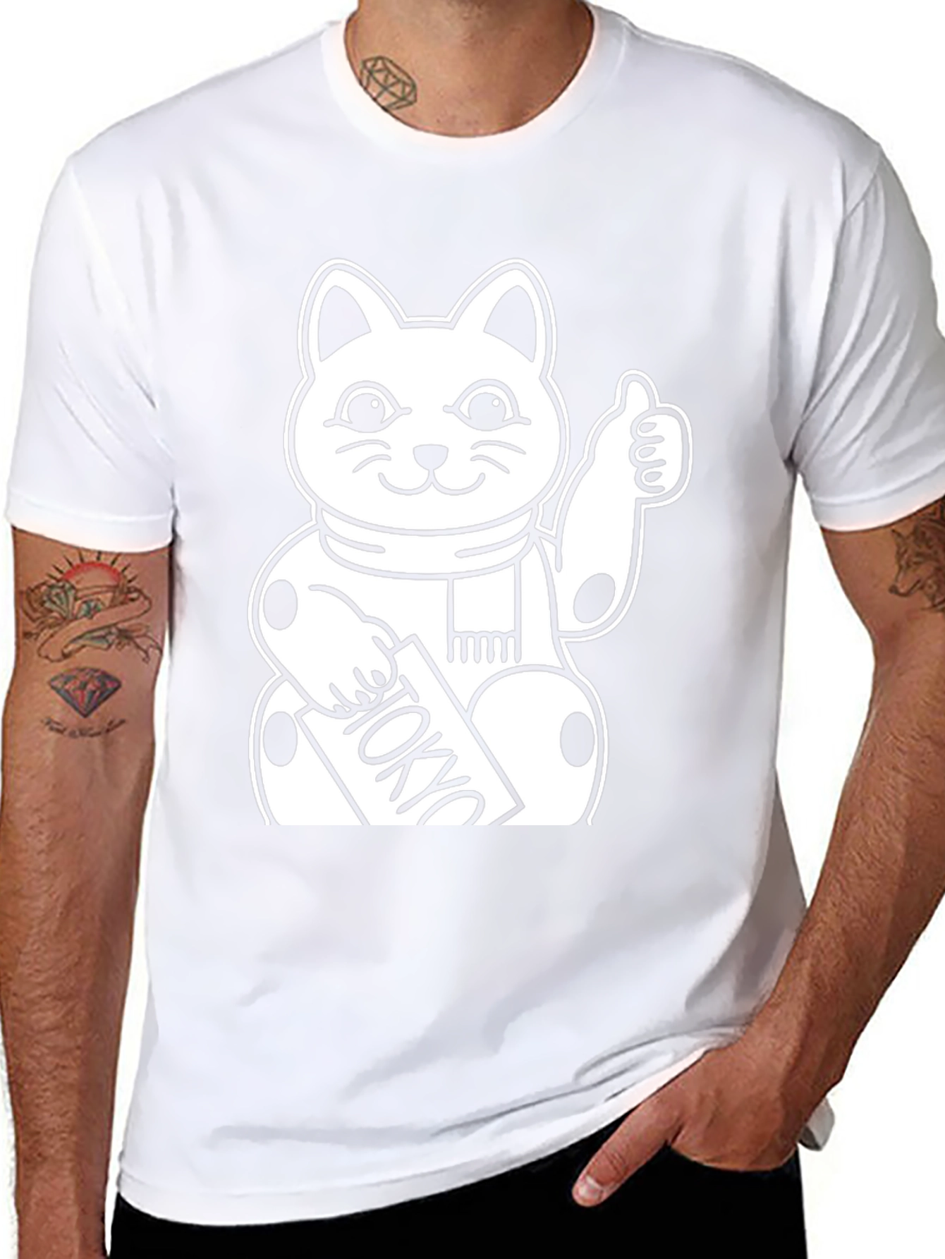 Lucky Cat Tokyo T-Shirt - Black Cotton Graphic Tee