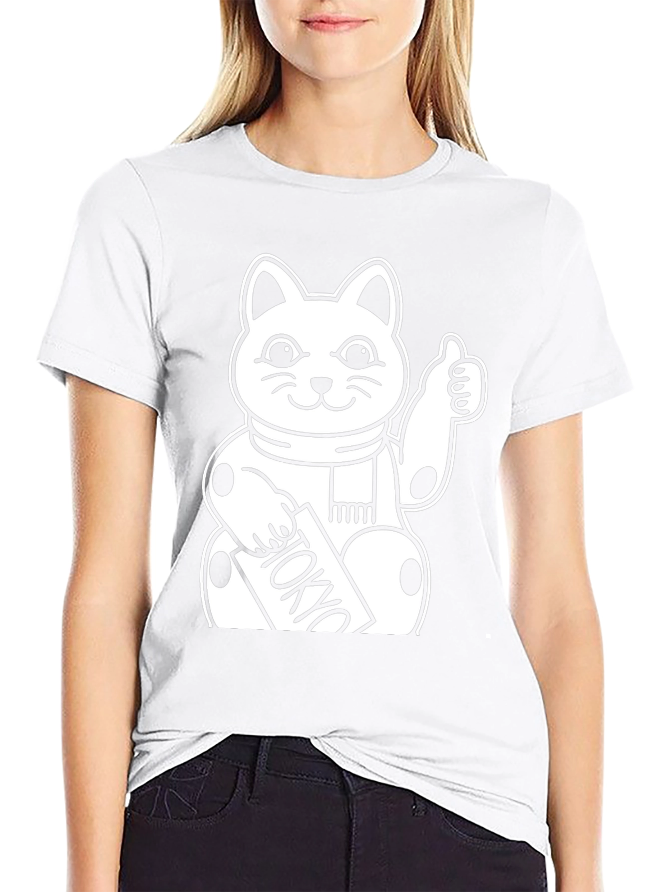Lucky Cat Tokyo T-Shirt - Black Cotton Graphic Tee