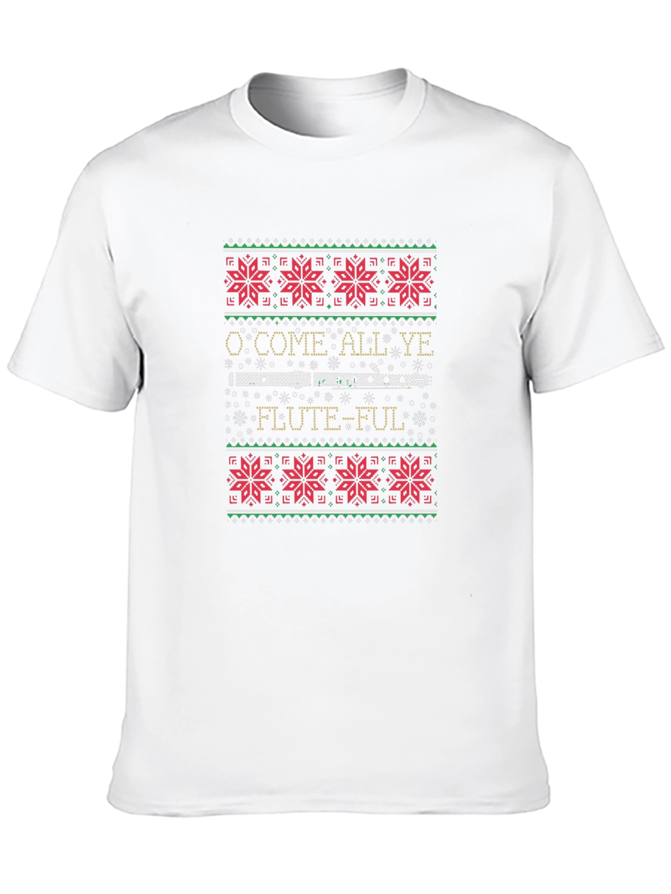 O Come All Ye Flute-Ful Ugly Christmas Sweater T-Shirt