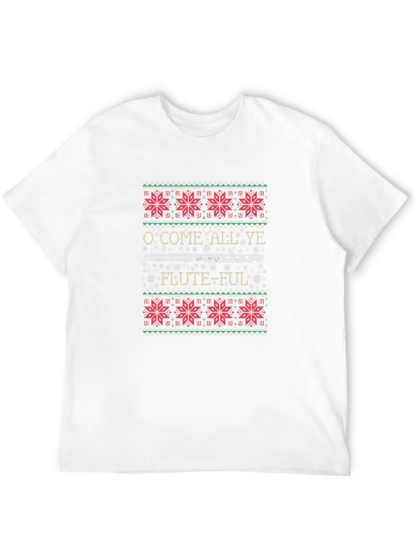 O Come All Ye Flute-Ful Ugly Christmas Sweater T-Shirt