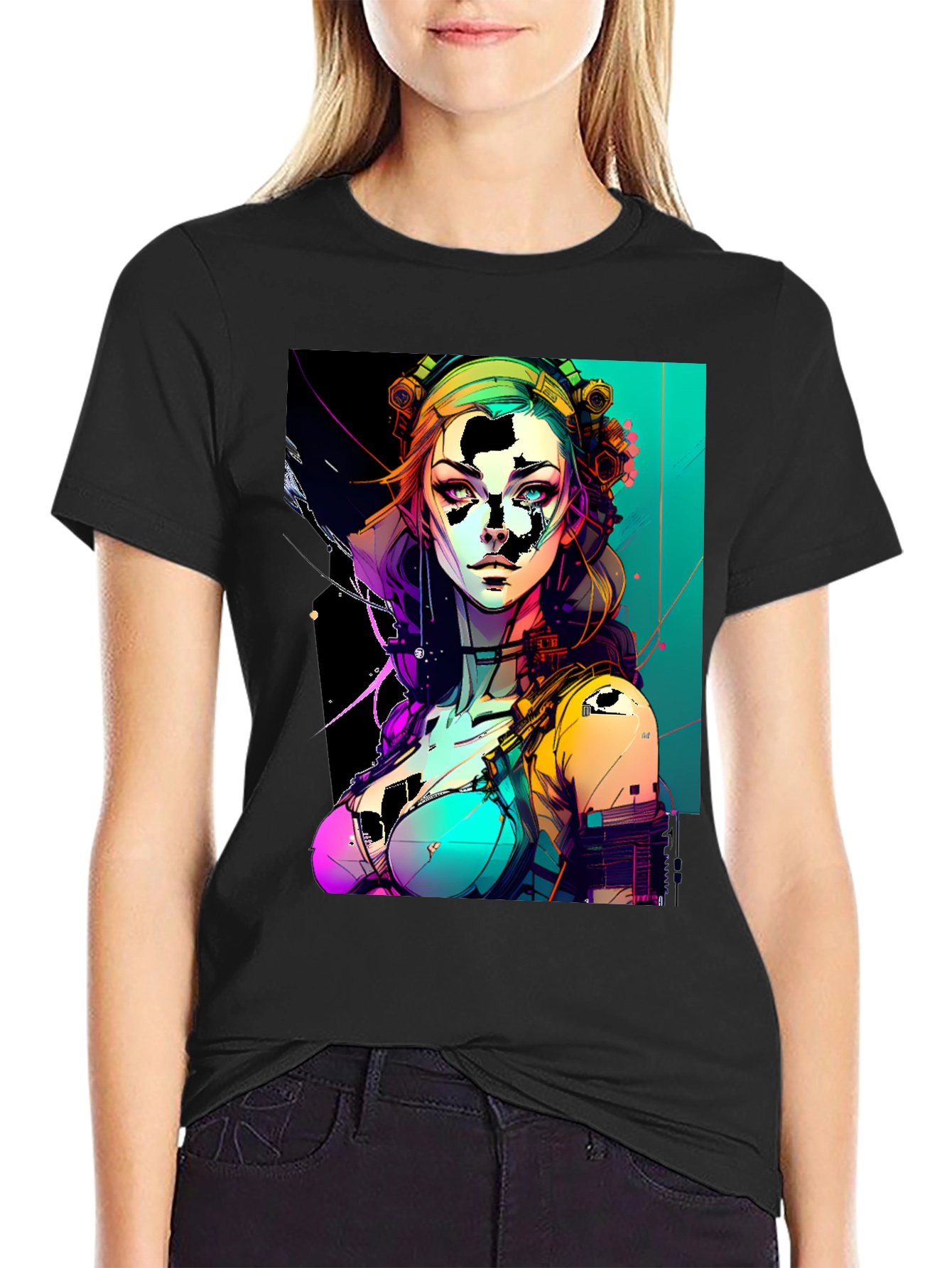 Cyberpunk Woman Graphic T-Shirt