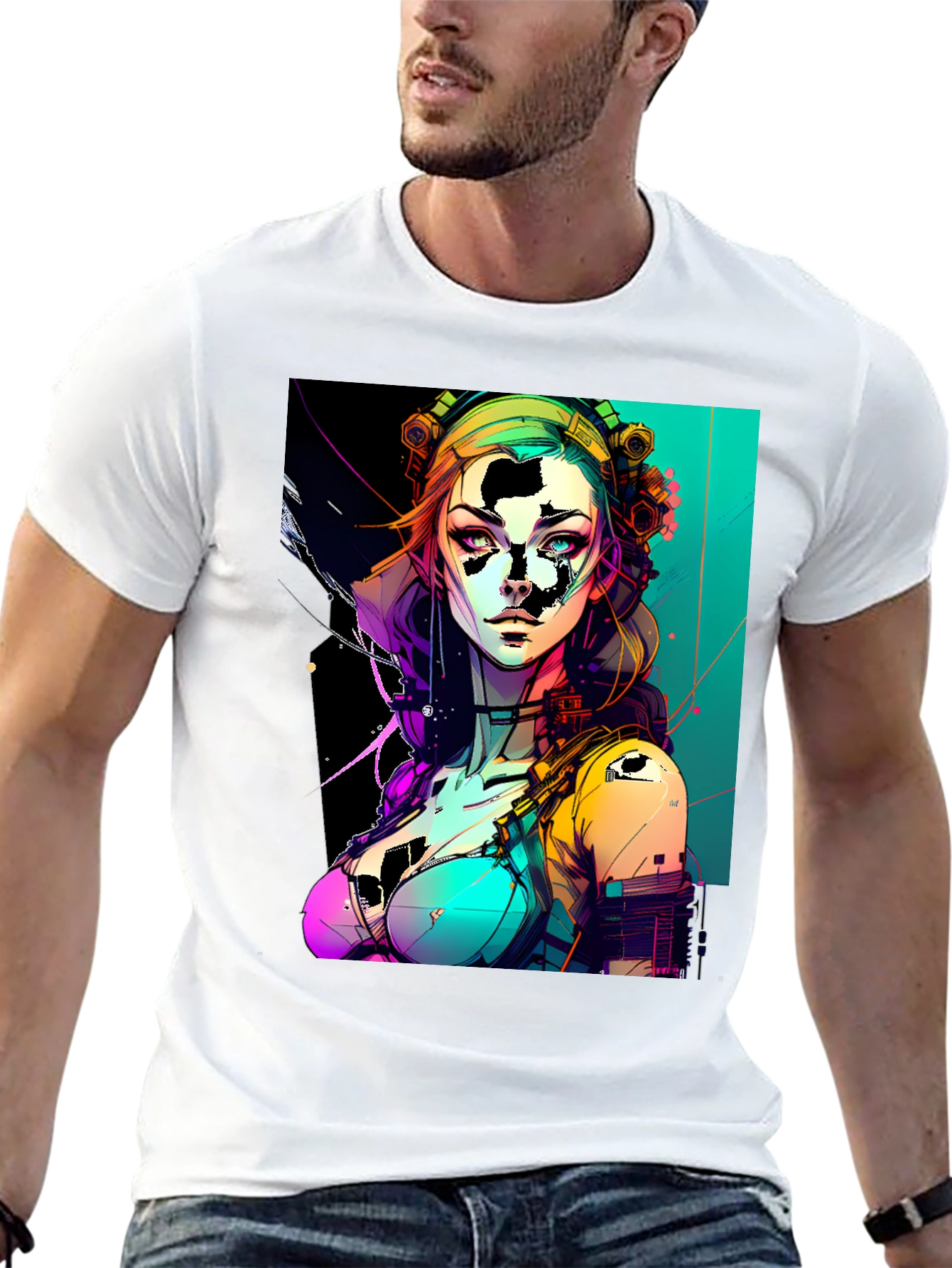 Cyberpunk Woman Graphic T-Shirt