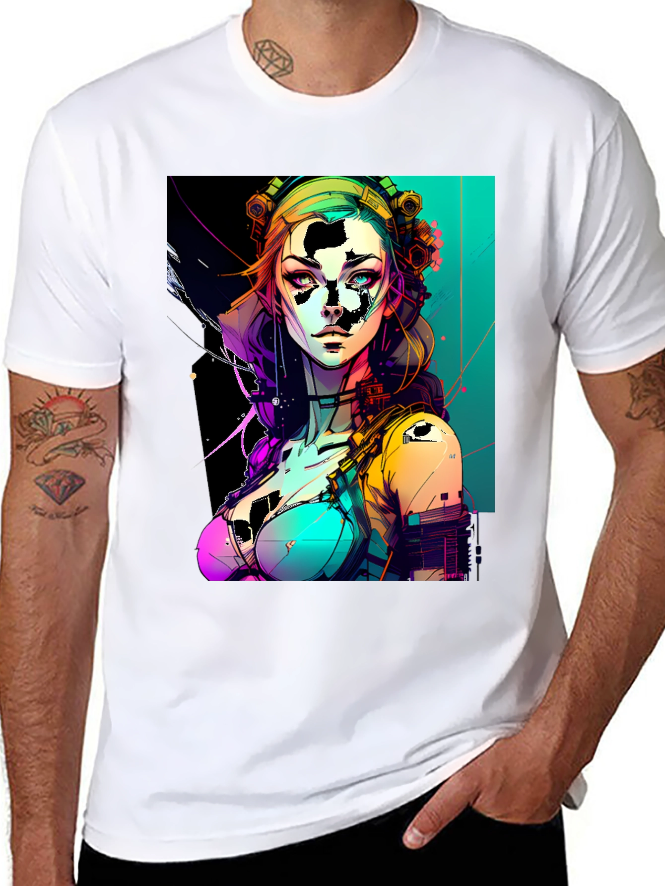 Cyberpunk Woman Graphic T-Shirt
