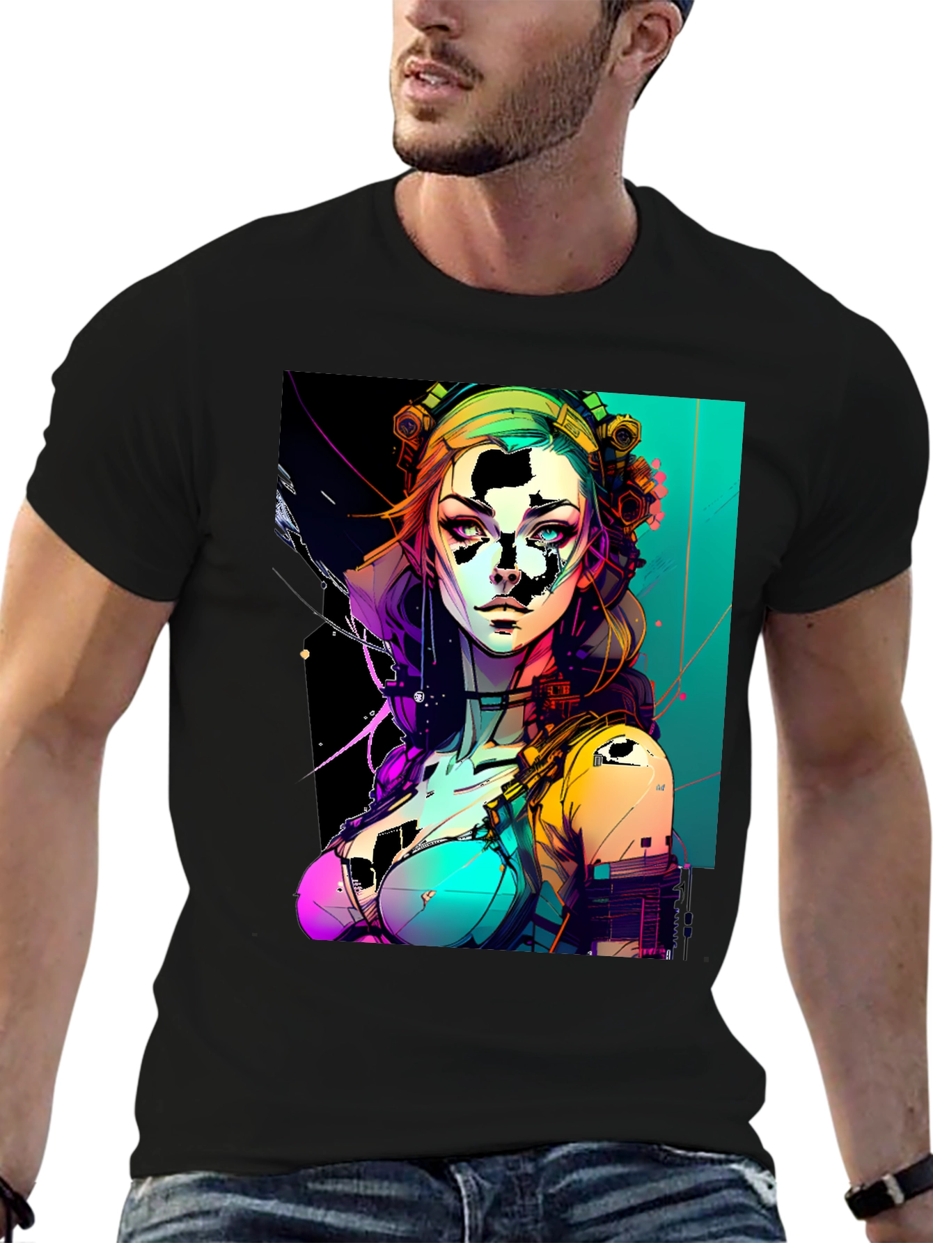 Cyberpunk Woman Graphic T-Shirt