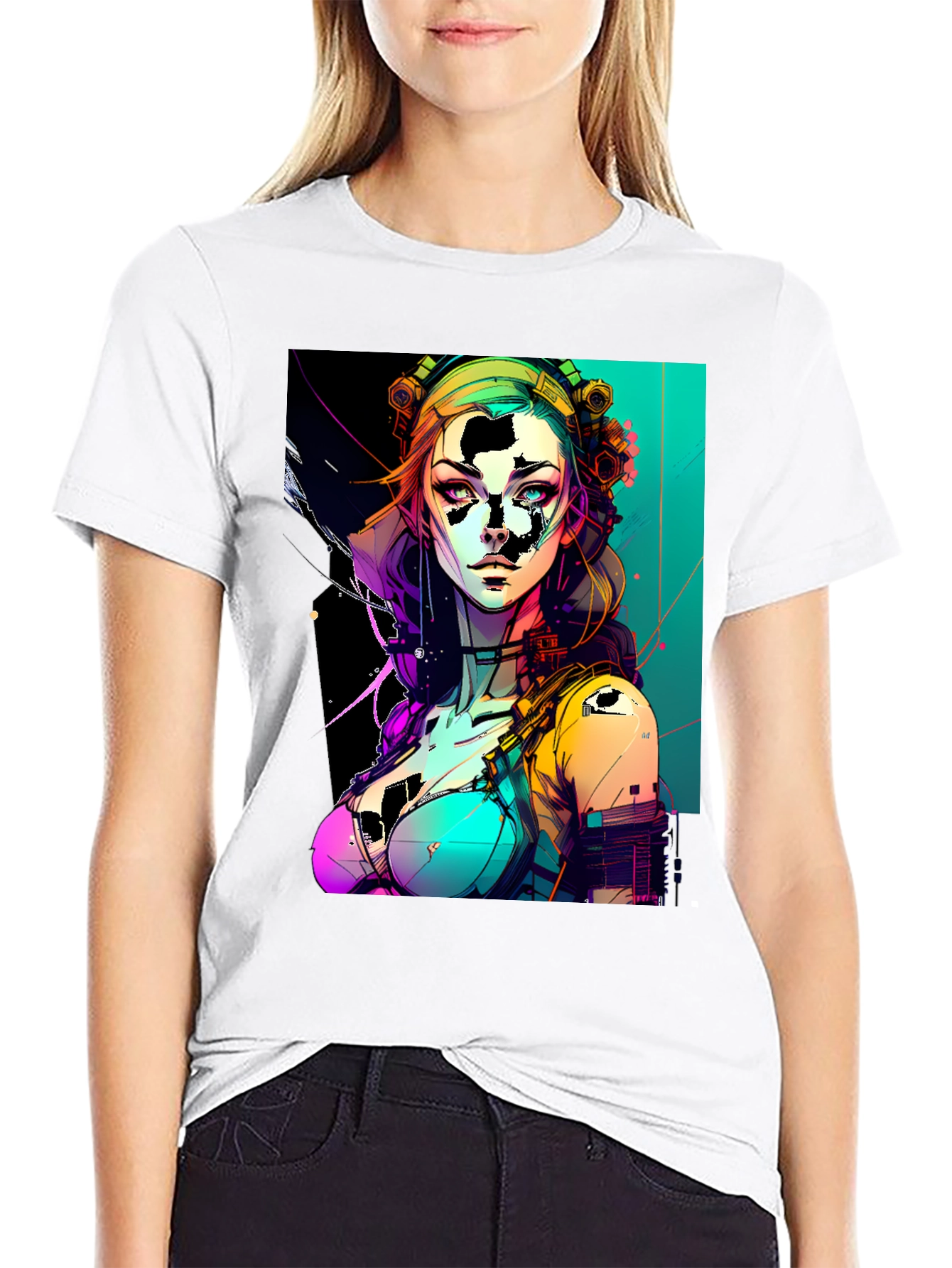 Cyberpunk Woman Graphic T-Shirt