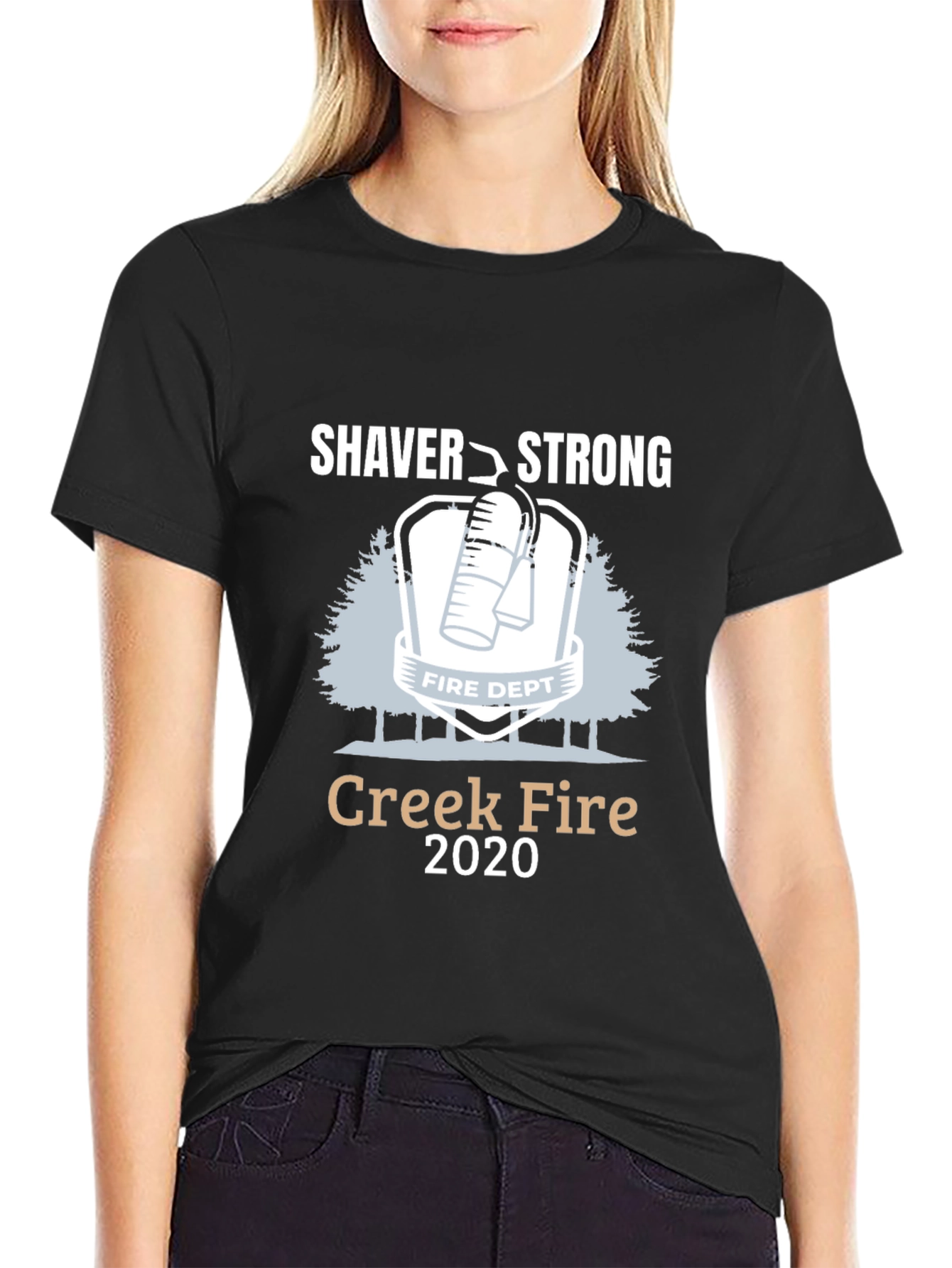 Shaver Strong Creek Fire 2020 Black T-Shirt