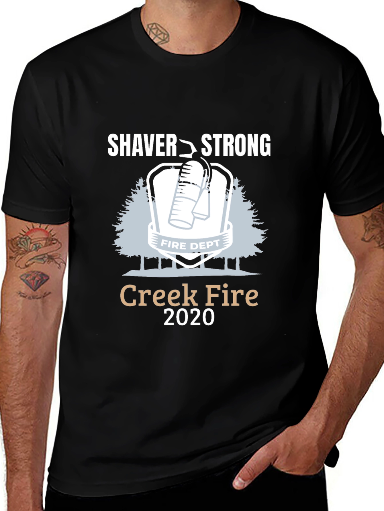 Shaver Strong Creek Fire 2020 Black T-Shirt