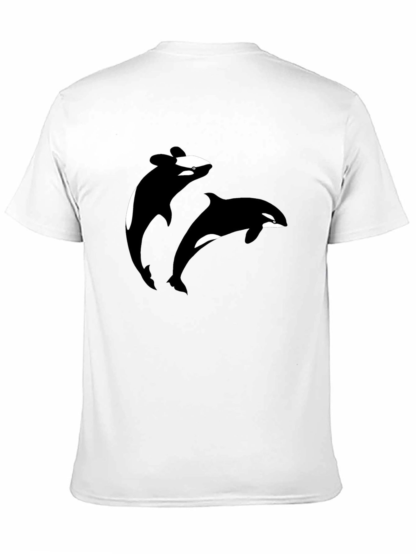 Orca Whale Graphic Tee - Black Cotton T-Shirt