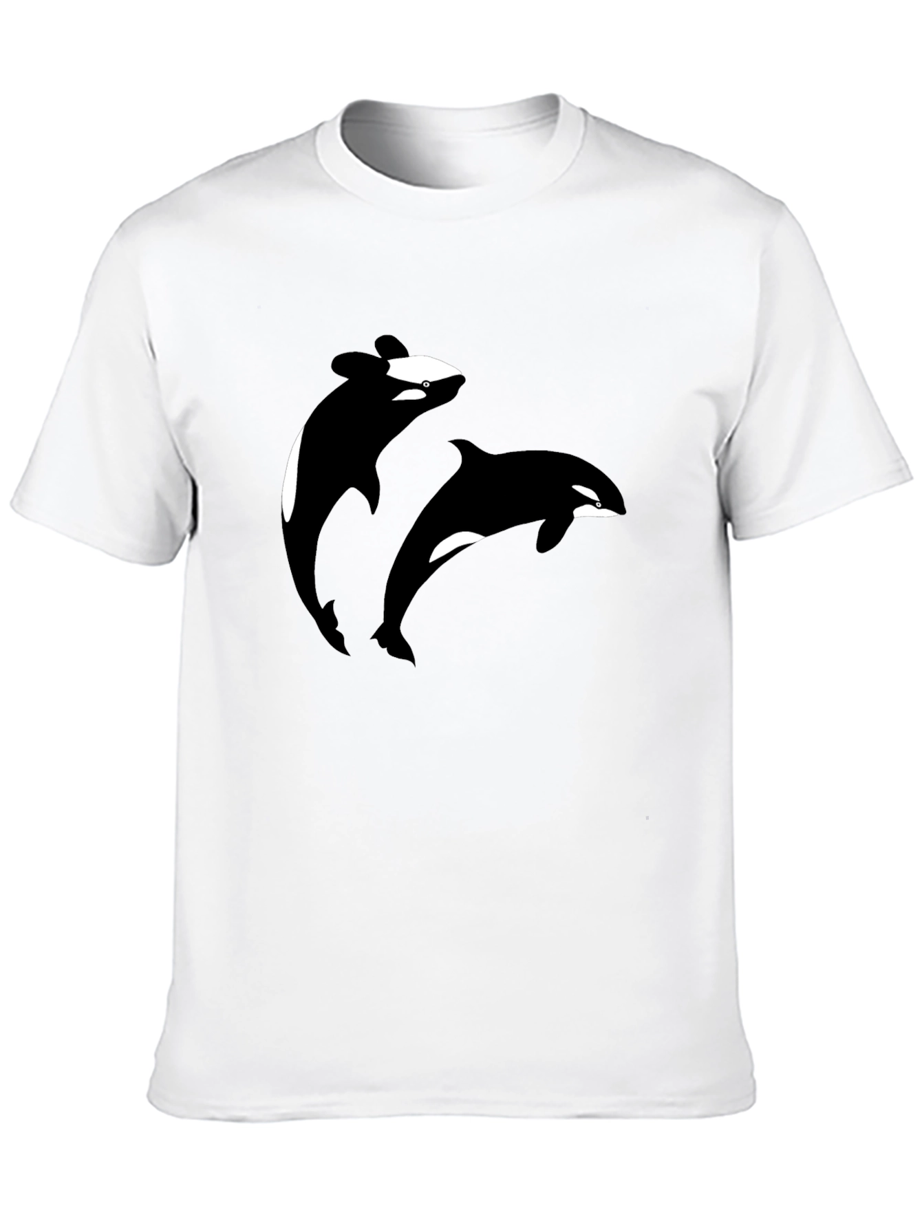 Orca Whale Graphic Tee - Black Cotton T-Shirt