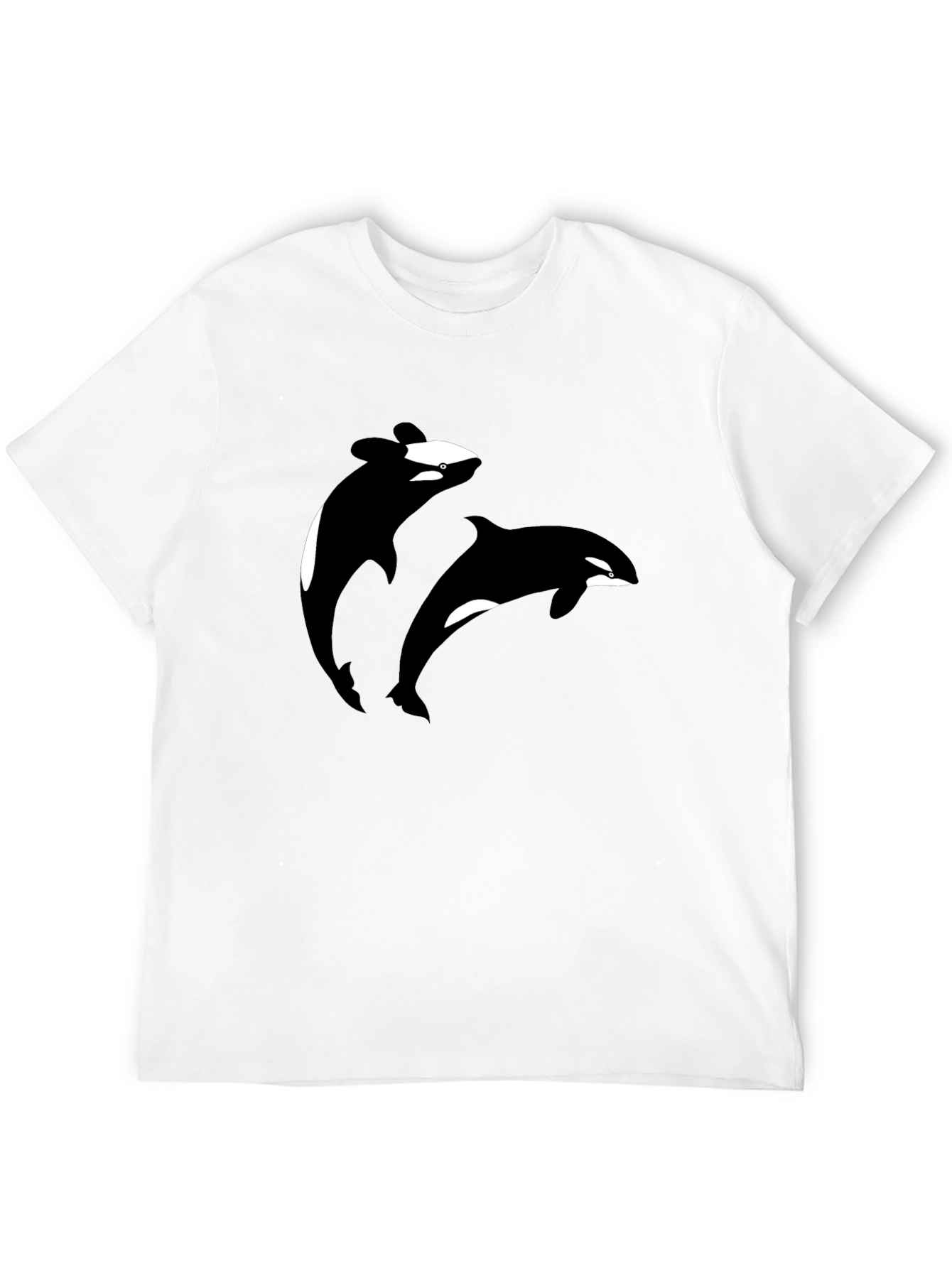 Orca Whale Graphic Tee - Black Cotton T-Shirt