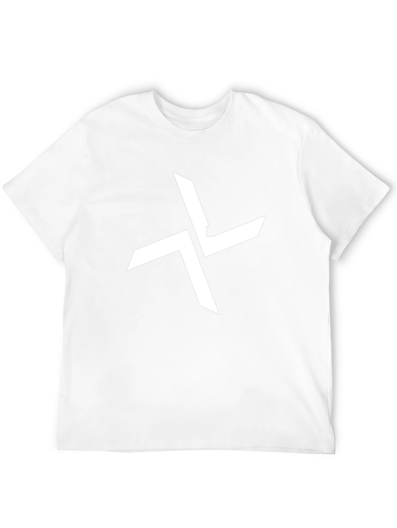 Black Graphic Tee - Abstract White Cross Design