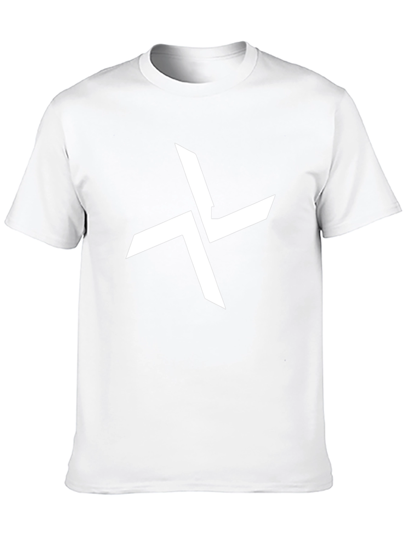 Black Graphic Tee - Abstract White Cross Design