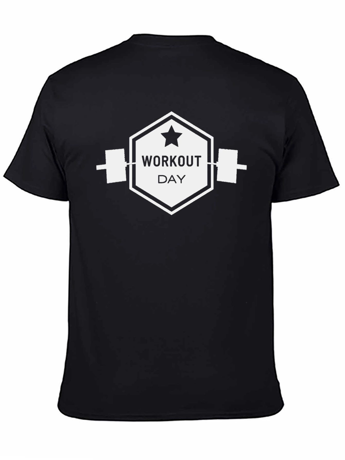 Workout Day Black Graphic Tee - Gym Motivation