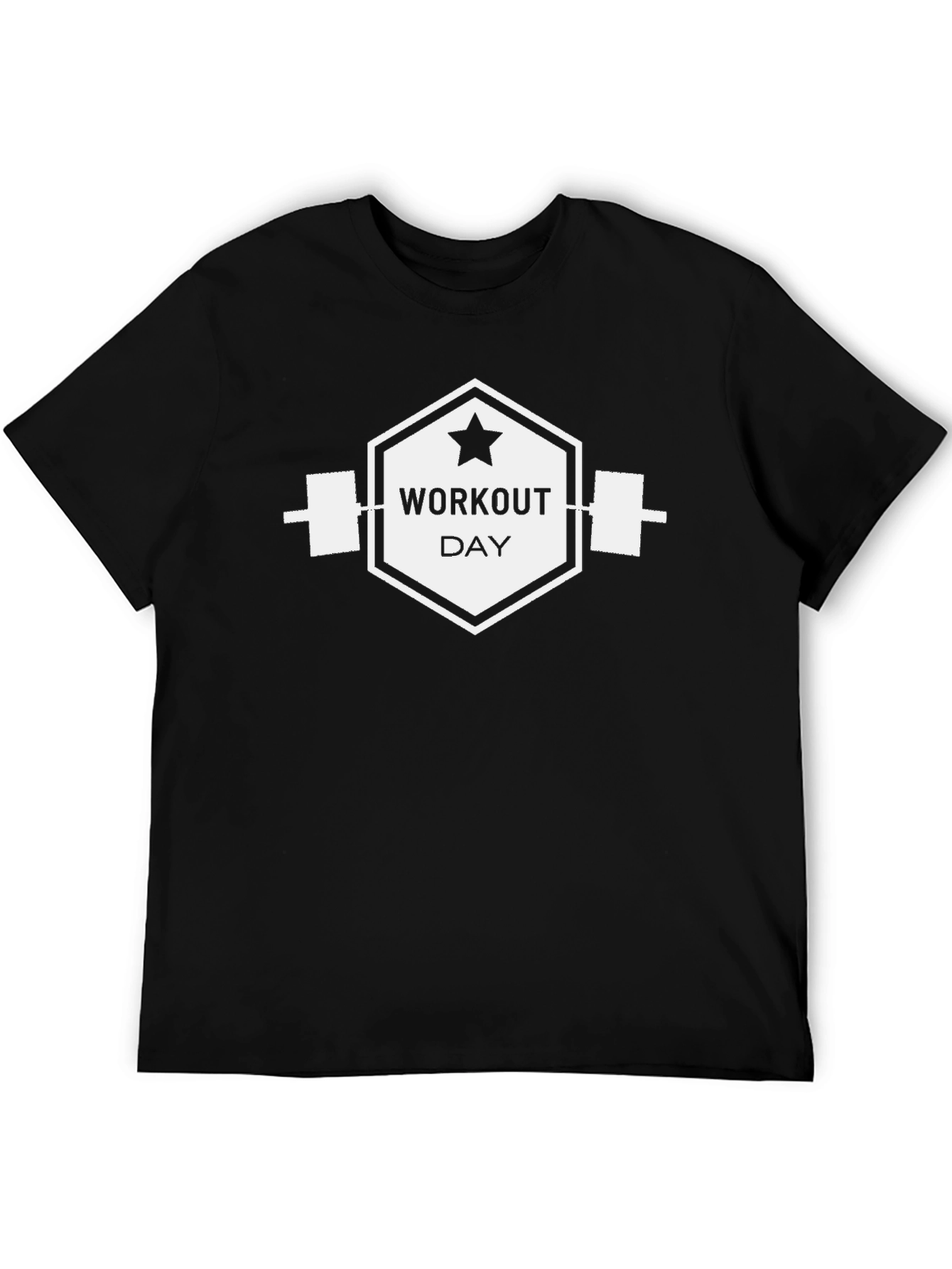 Workout Day Black Graphic Tee - Gym Motivation