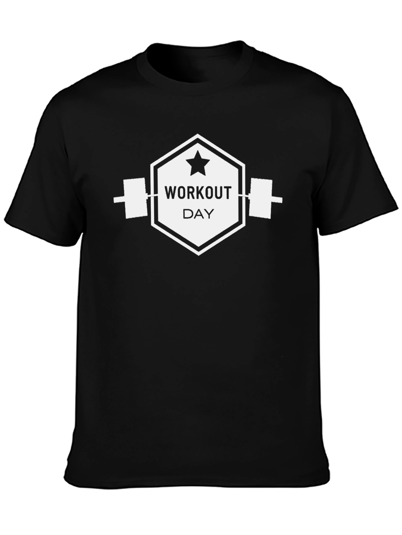 Workout Day Black Graphic Tee - Gym Motivation