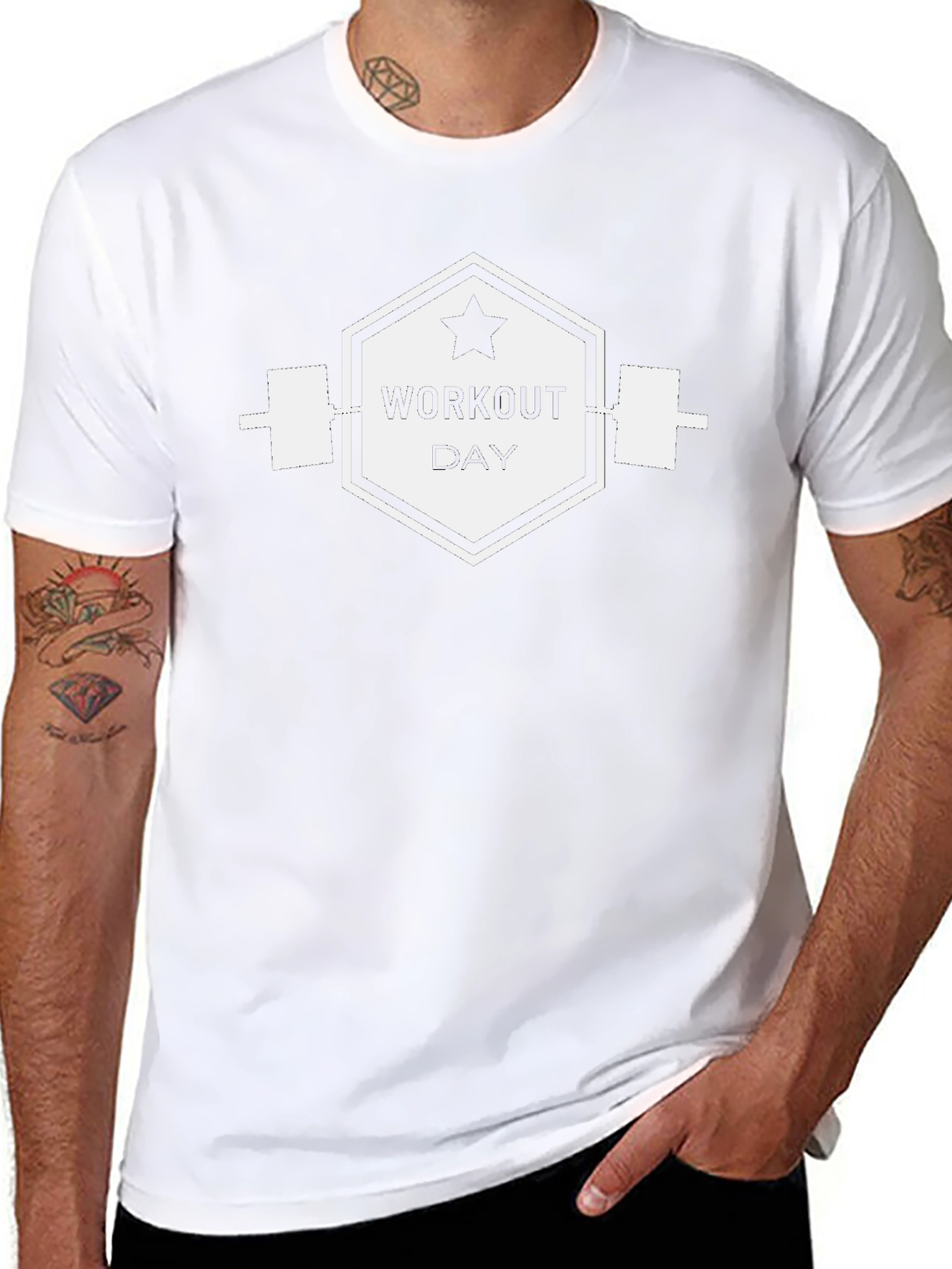 Workout Day Black Graphic Tee - Gym Motivation