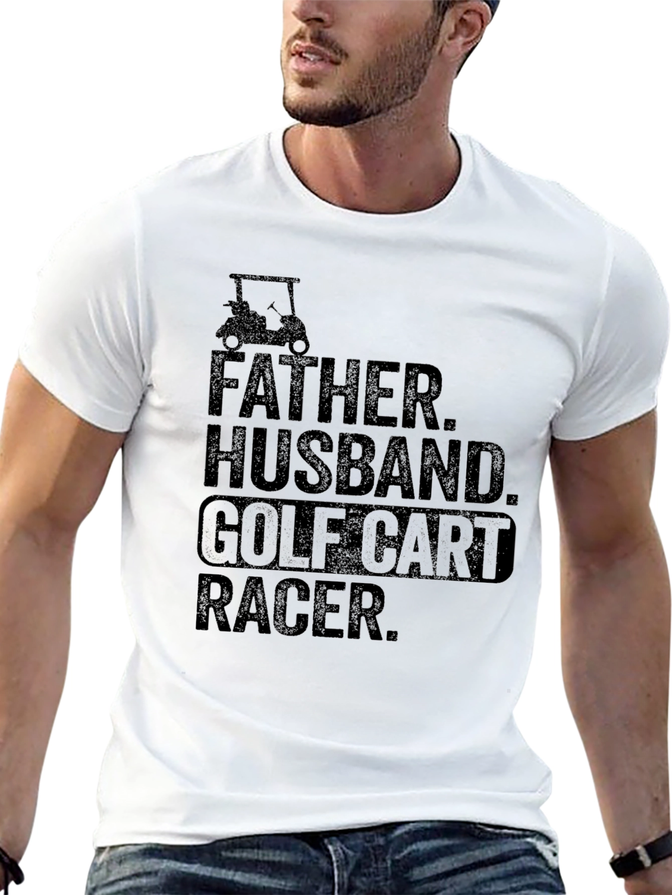 Father Husband Golf Cart Racer T-Shirt