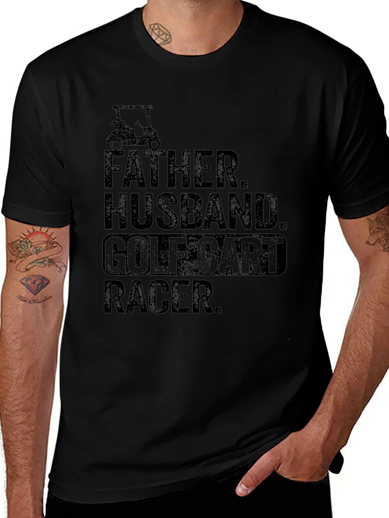 Father Husband Golf Cart Racer T-Shirt