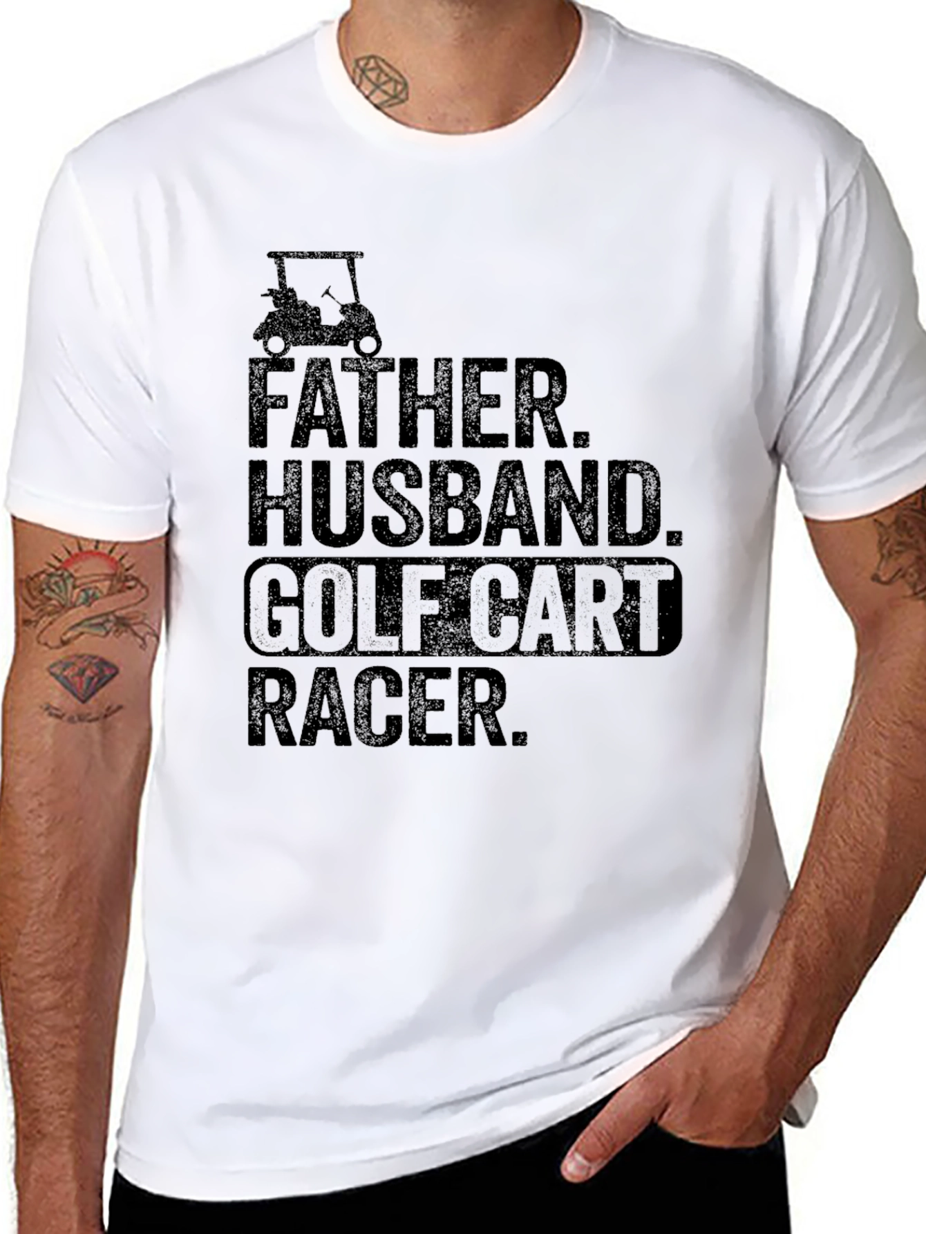 Father Husband Golf Cart Racer T-Shirt