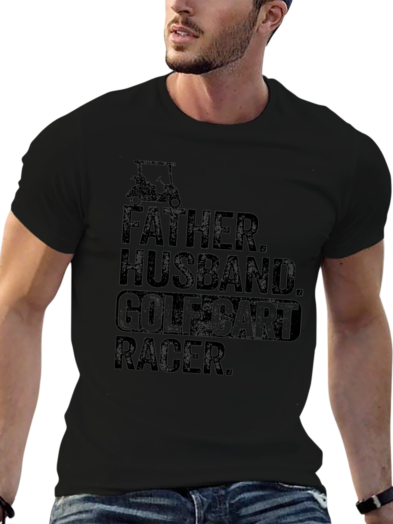 Father Husband Golf Cart Racer T-Shirt