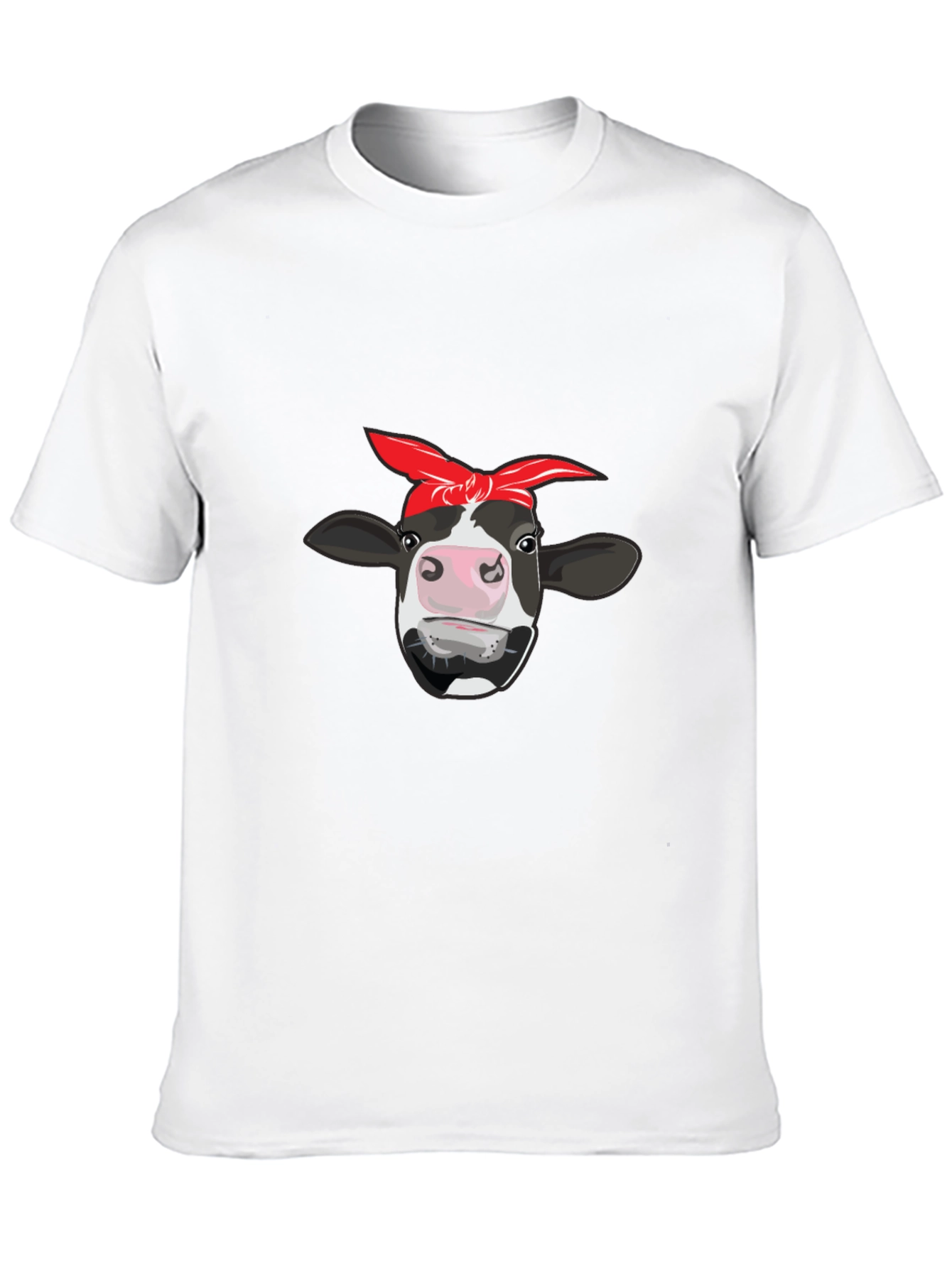 Cow Bandana Graphic Tee - Black Cotton T-Shirt