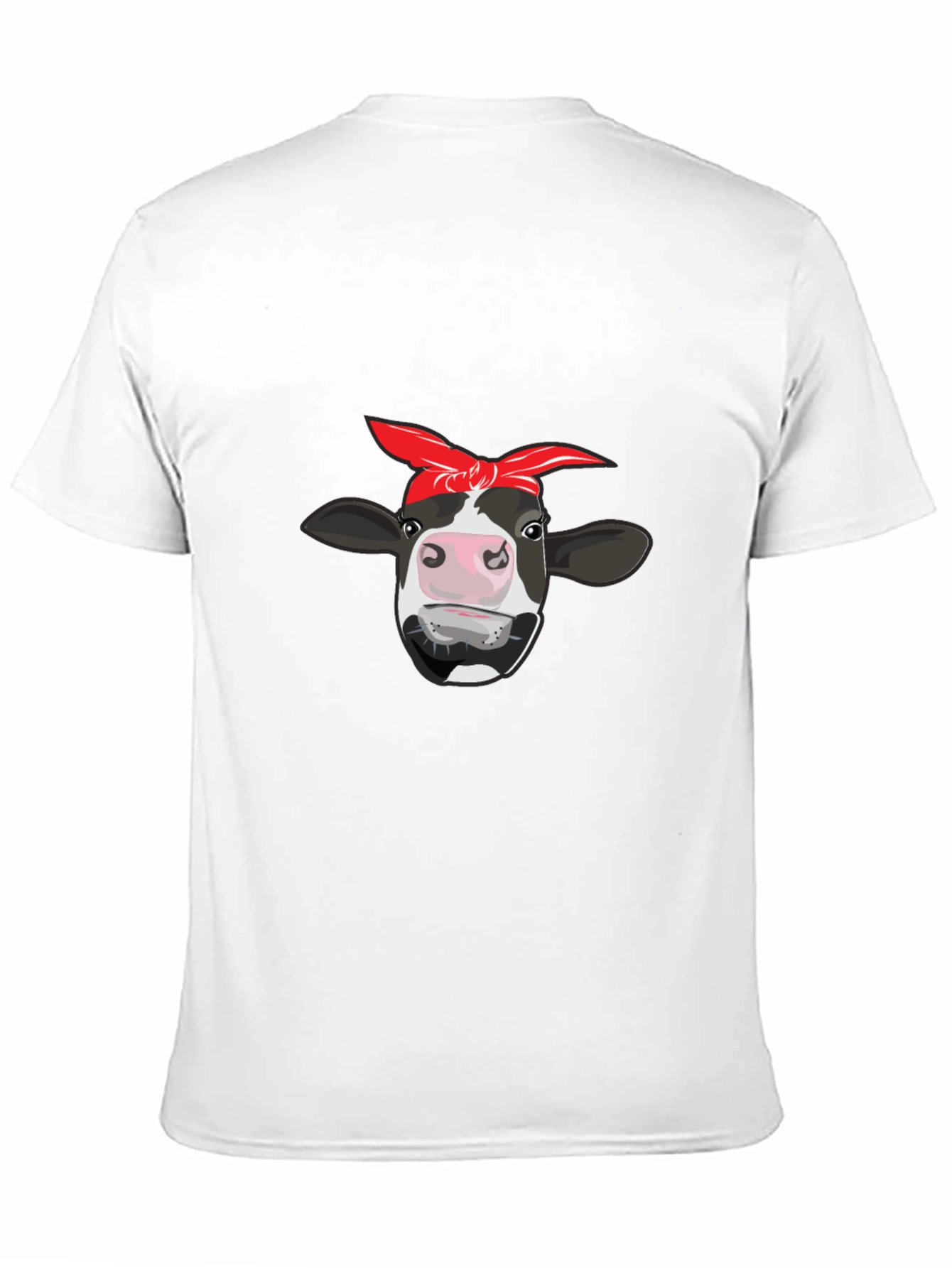 Cow Bandana Graphic Tee - Black Cotton T-Shirt
