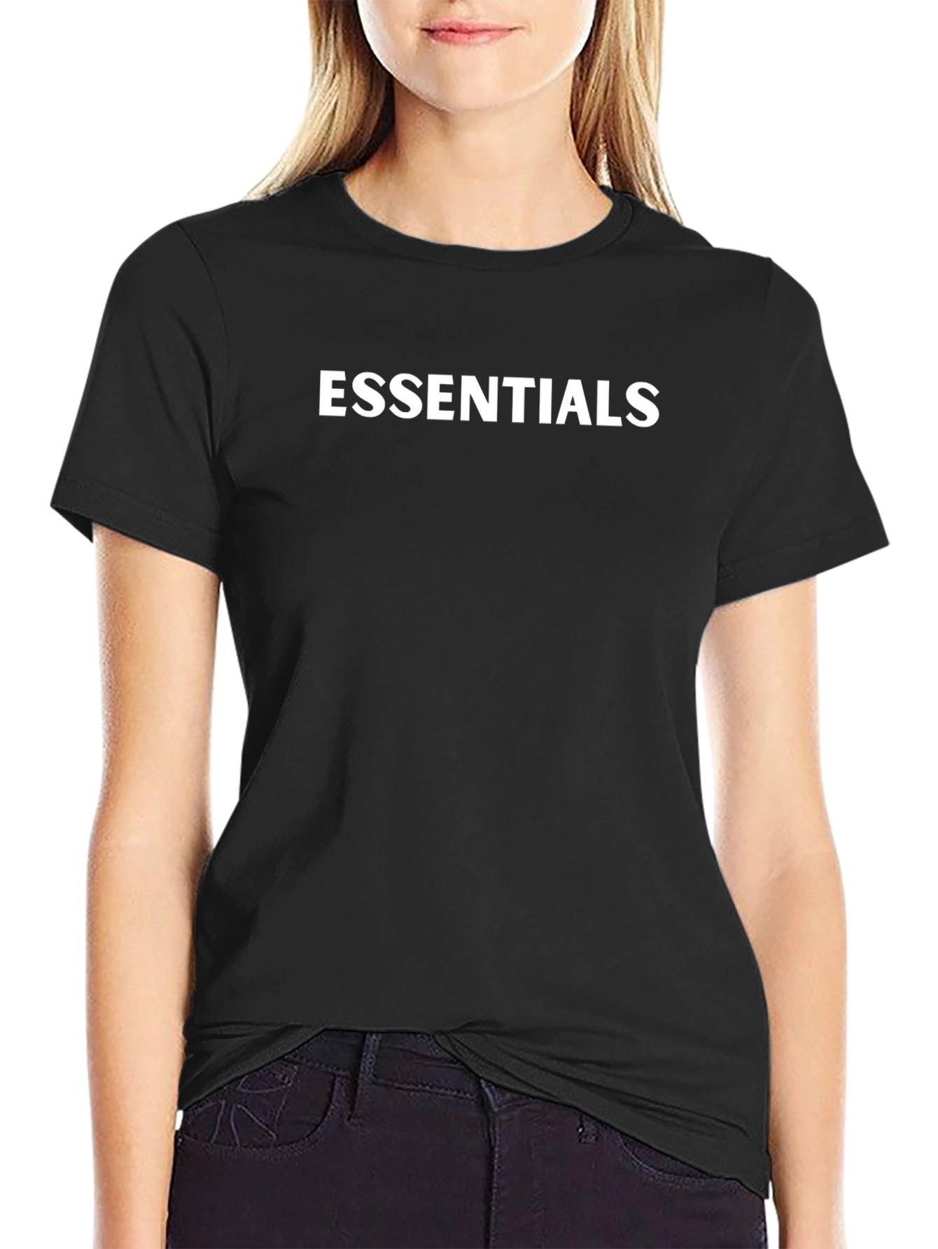 Essentials Black Cotton Blend T-Shirt