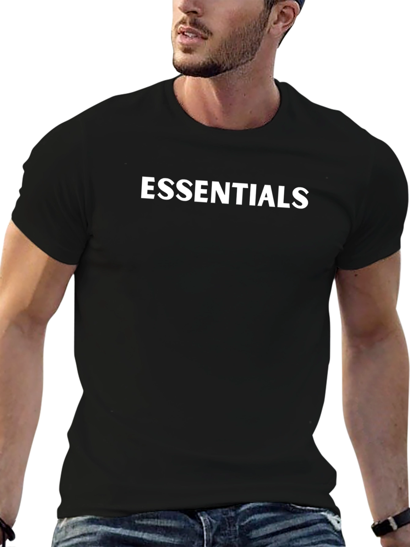 Essentials Black Cotton Blend T-Shirt