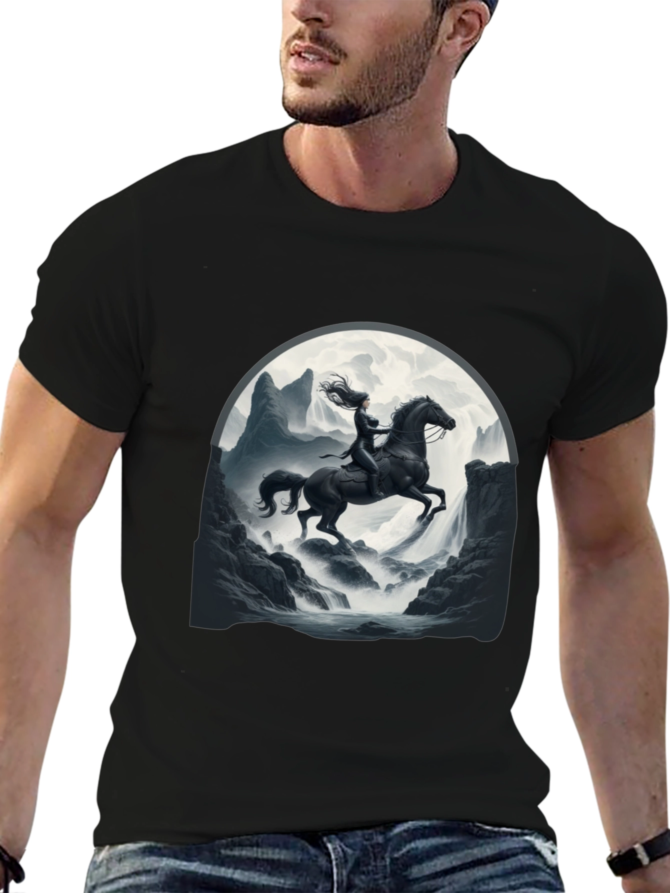 Warrior Horse Rider Black T-Shirt