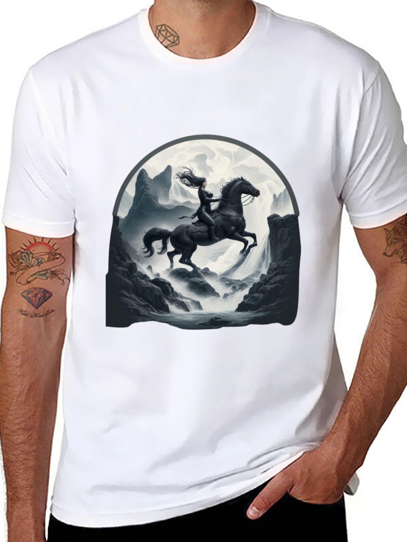 Warrior Horse Rider Black T-Shirt