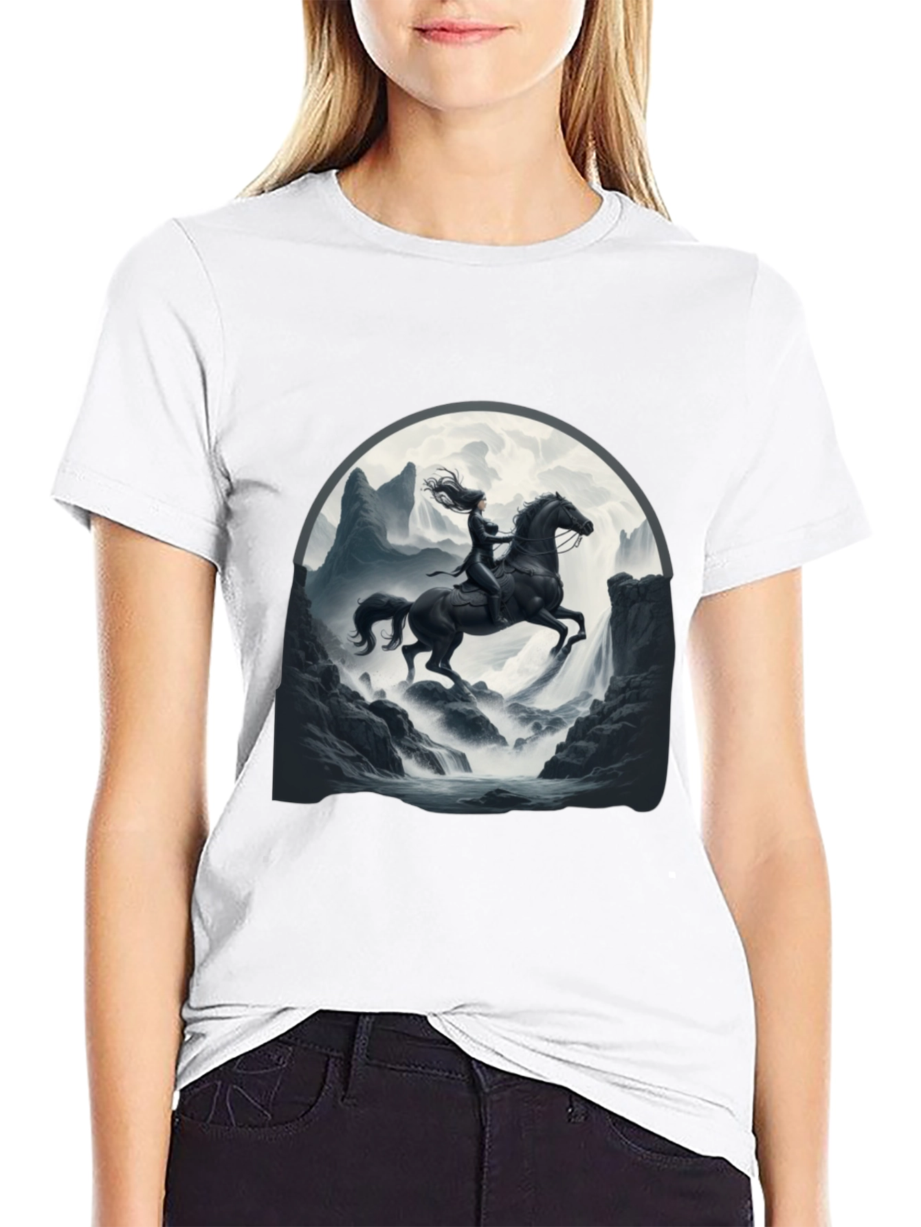 Warrior Horse Rider Black T-Shirt