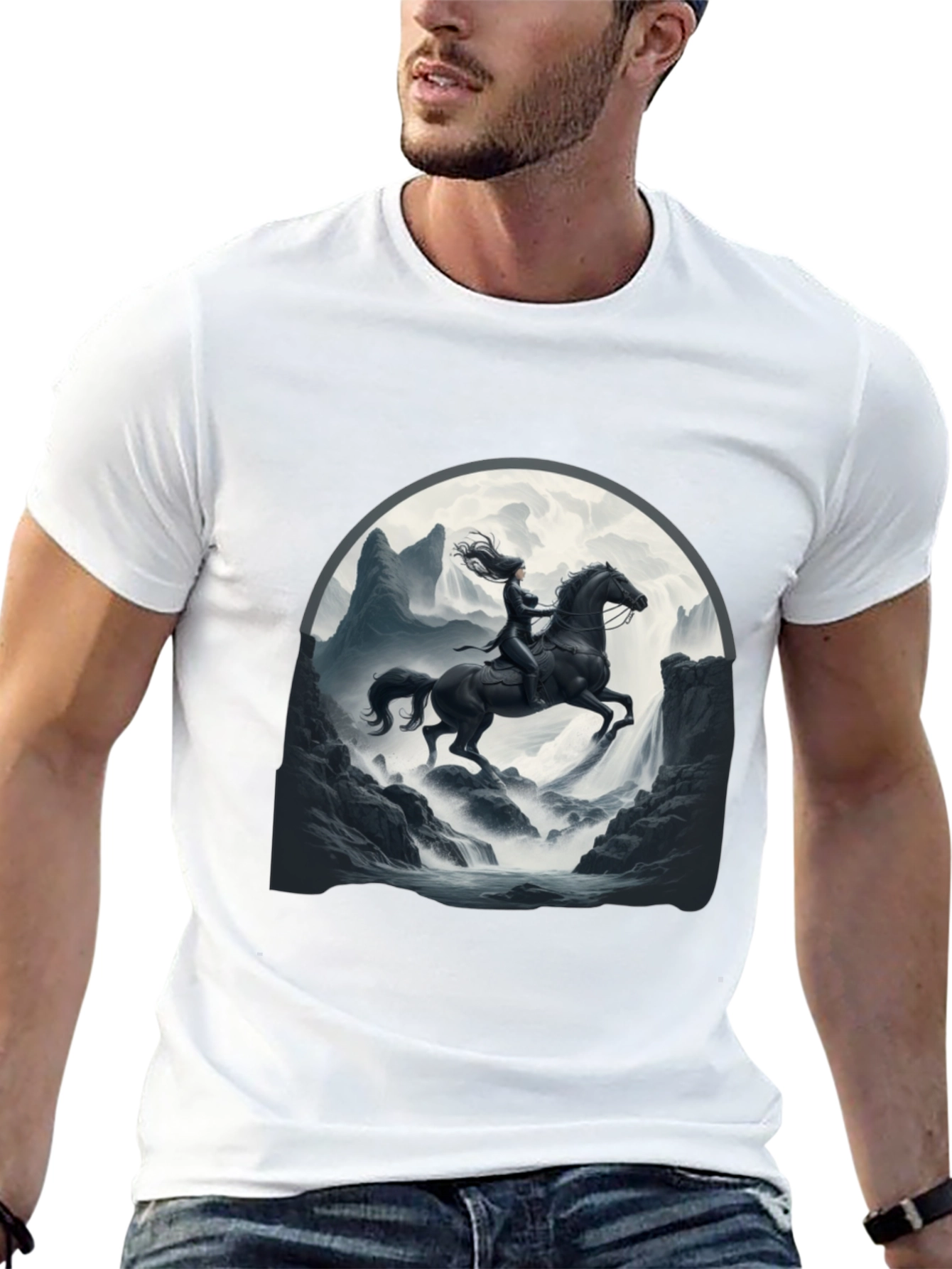 Warrior Horse Rider Black T-Shirt
