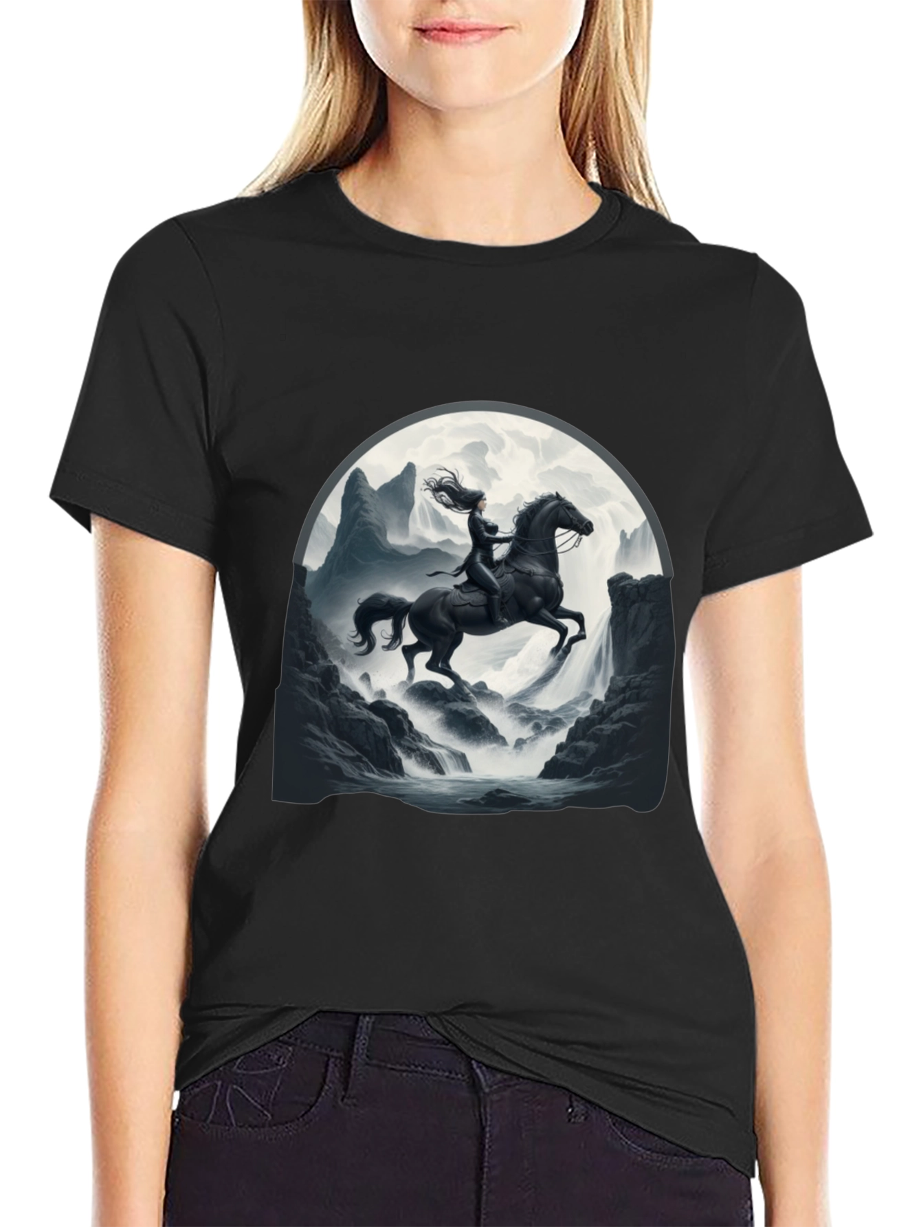 Warrior Horse Rider Black T-Shirt