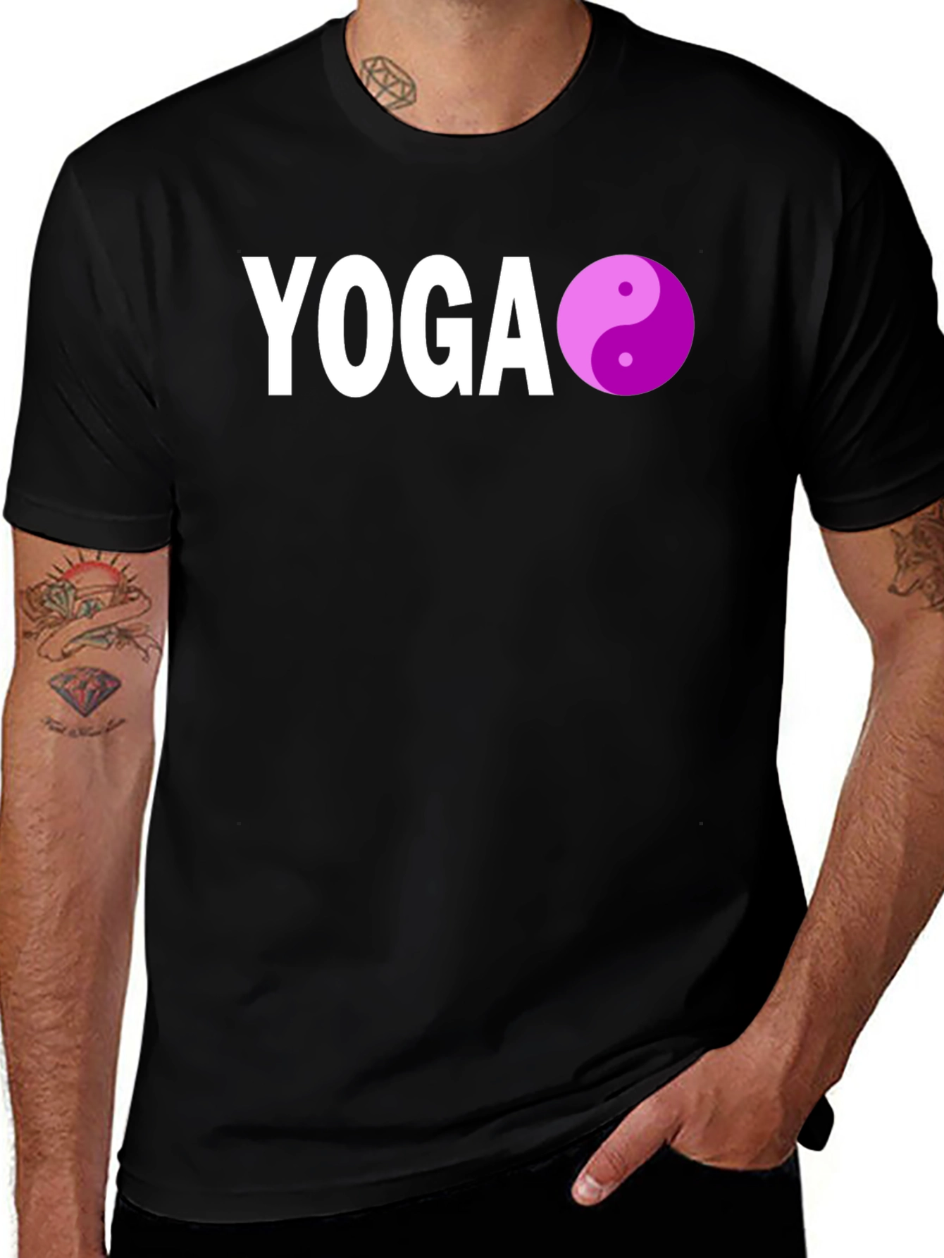 Yoga Yin Yang Graphic Tee - Black