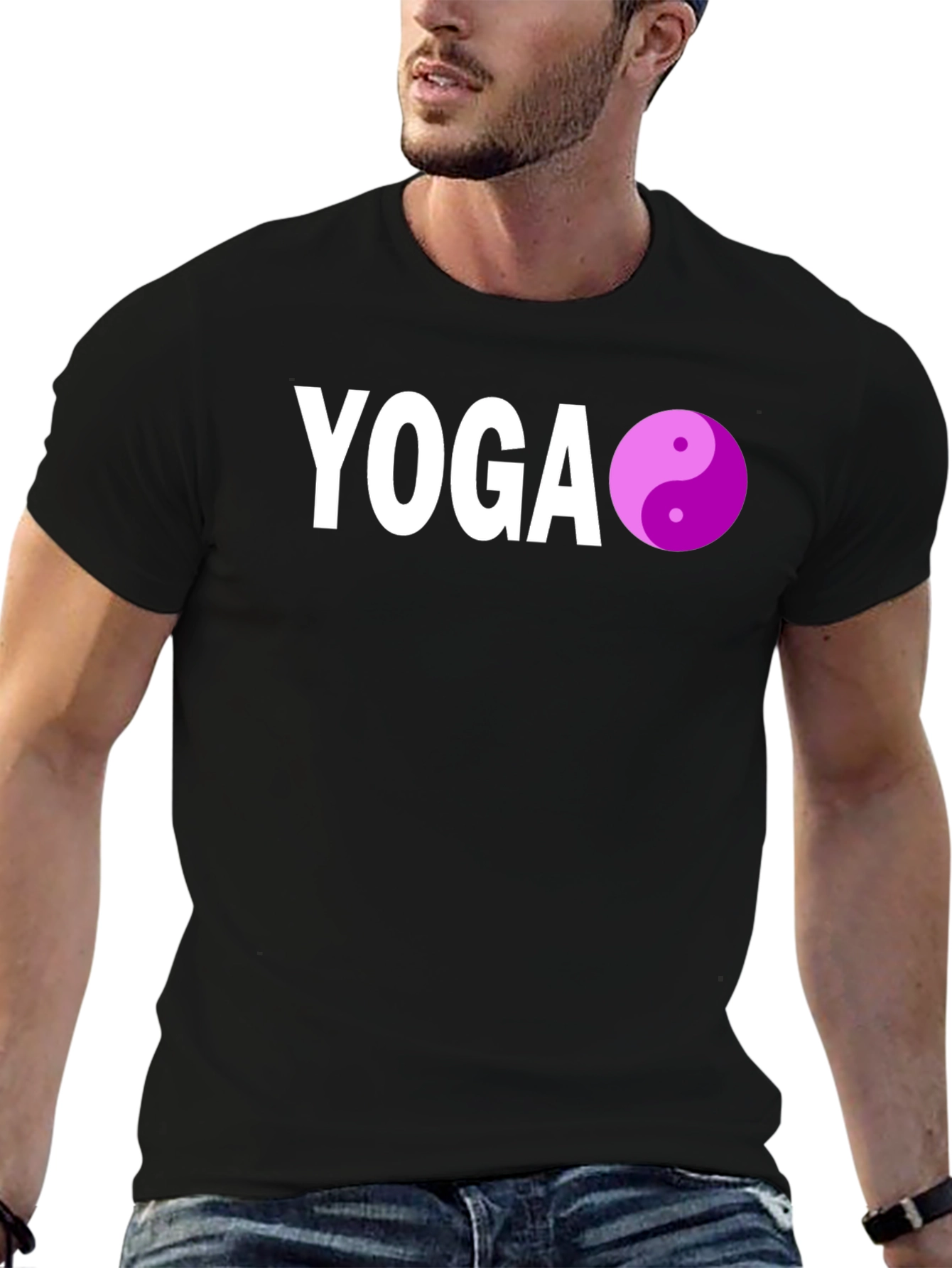 Yoga Yin Yang Graphic Tee - Black