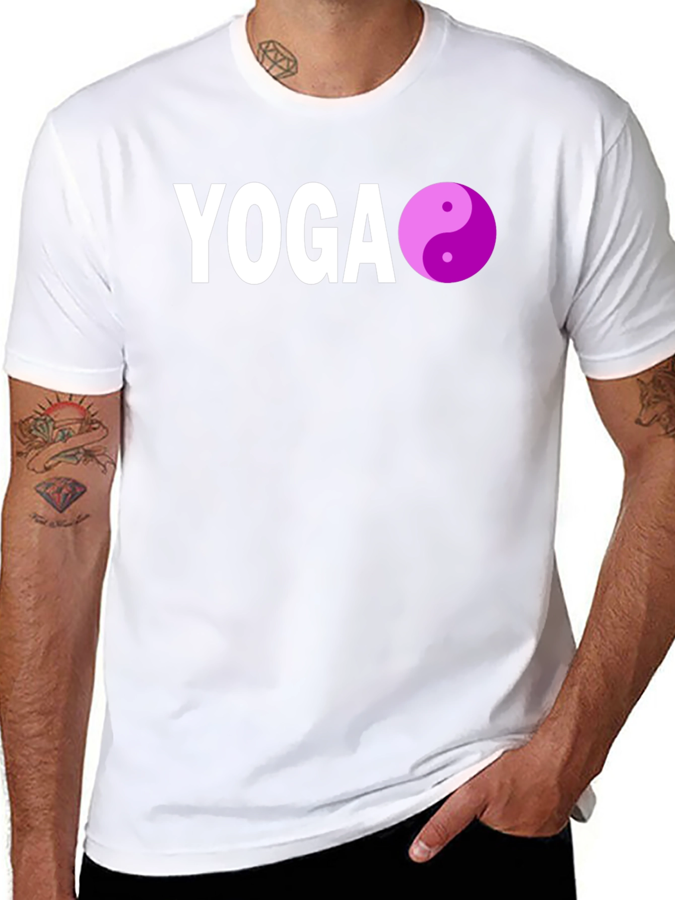 Yoga Yin Yang Graphic Tee - Black